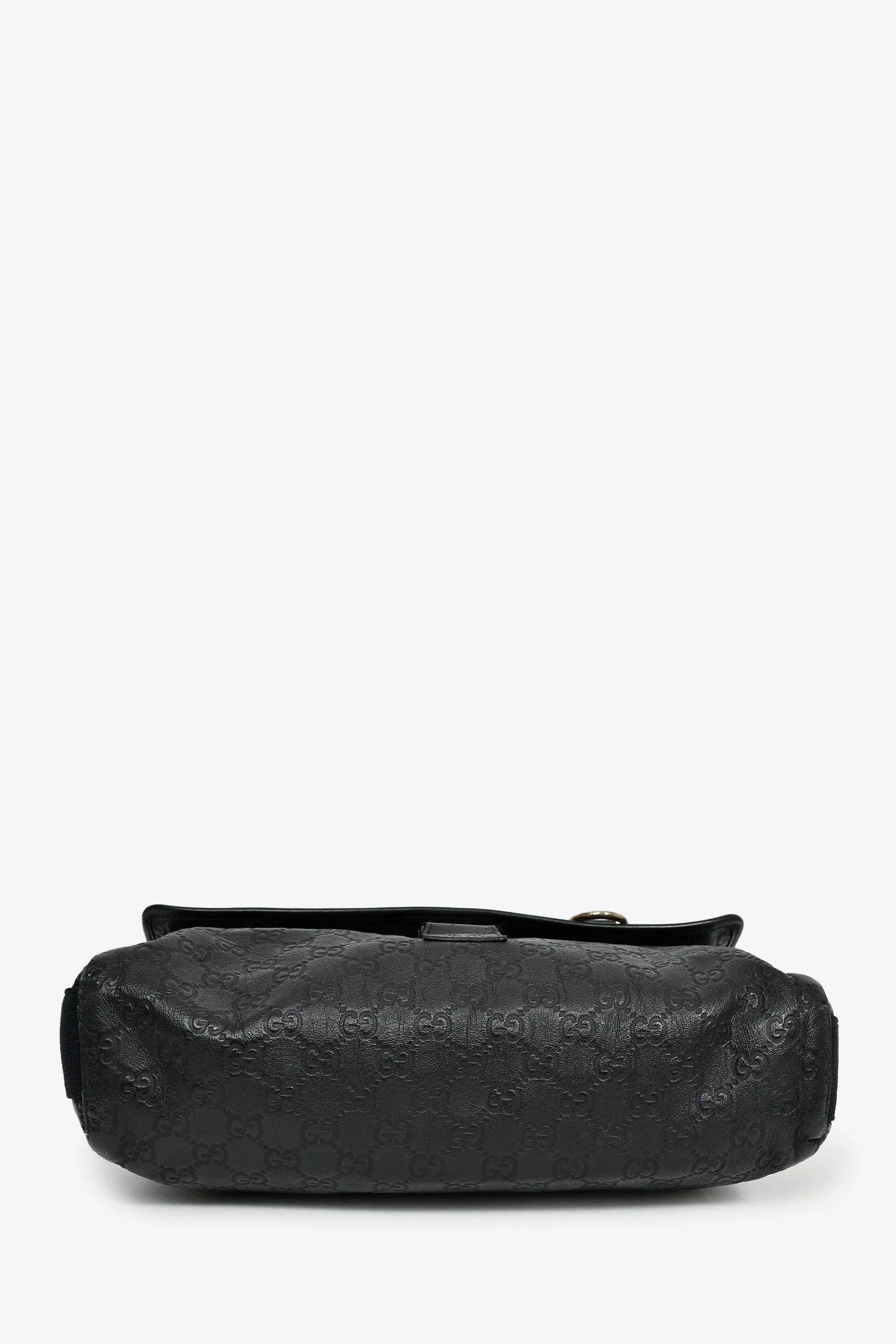Gucci Black Leather GG Web Detail 'Guccissima' Messenger Bag - Image 5