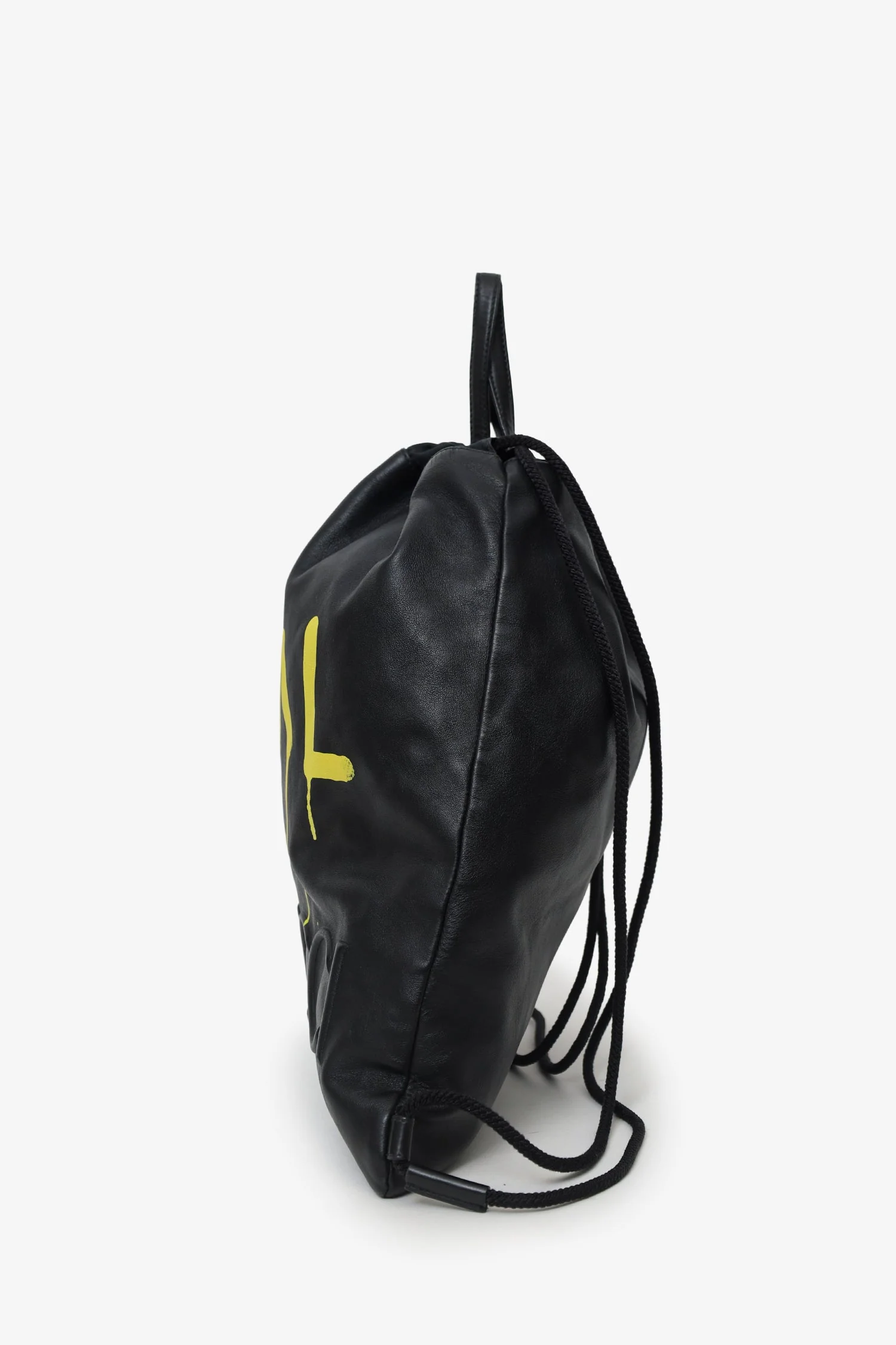 Gucci Black Leather Ghost Printed "Real" Drawstring Backpack - Image 5