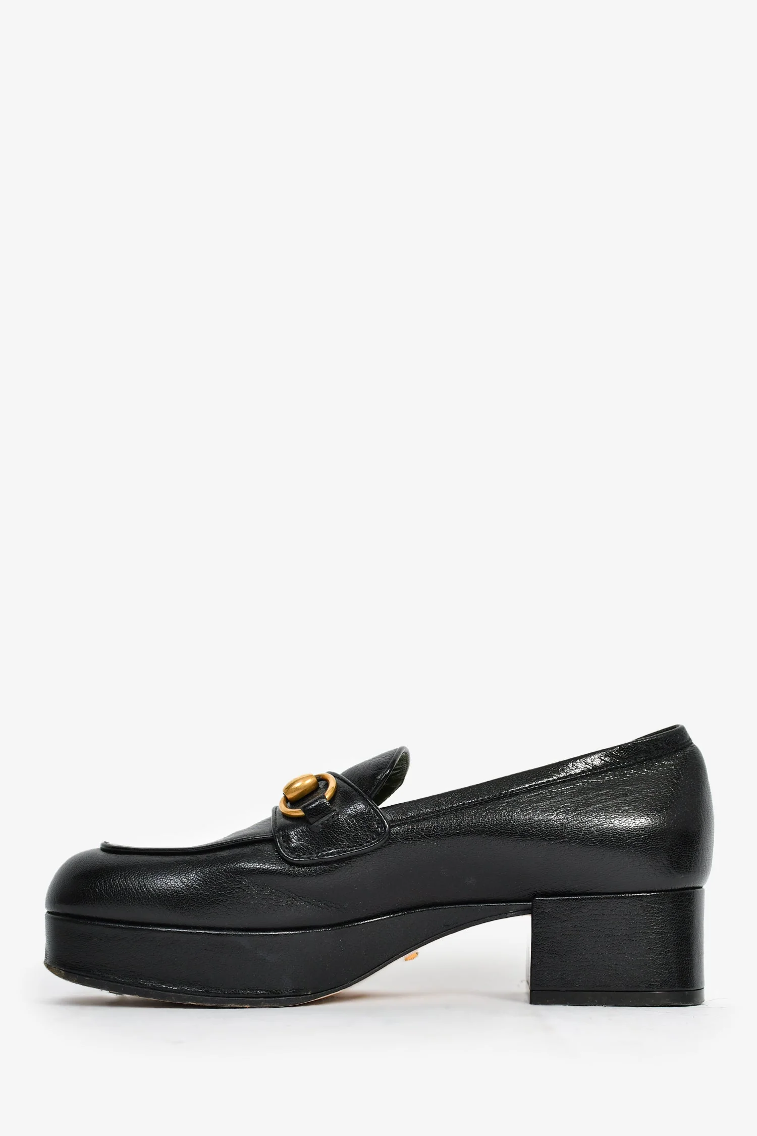 Gucci Black Leather Horsebit Loafers Size 37.5 - Image 4