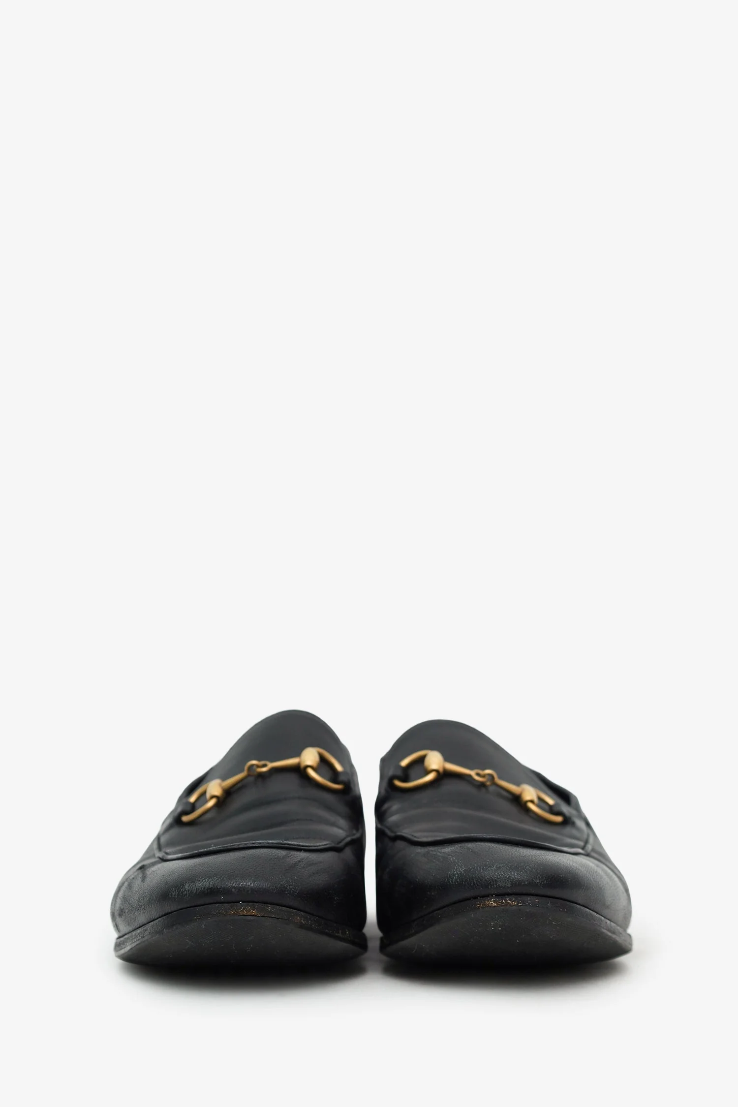 Gucci Black Leather Horsebit Loafers Size 37.5 - Image 3