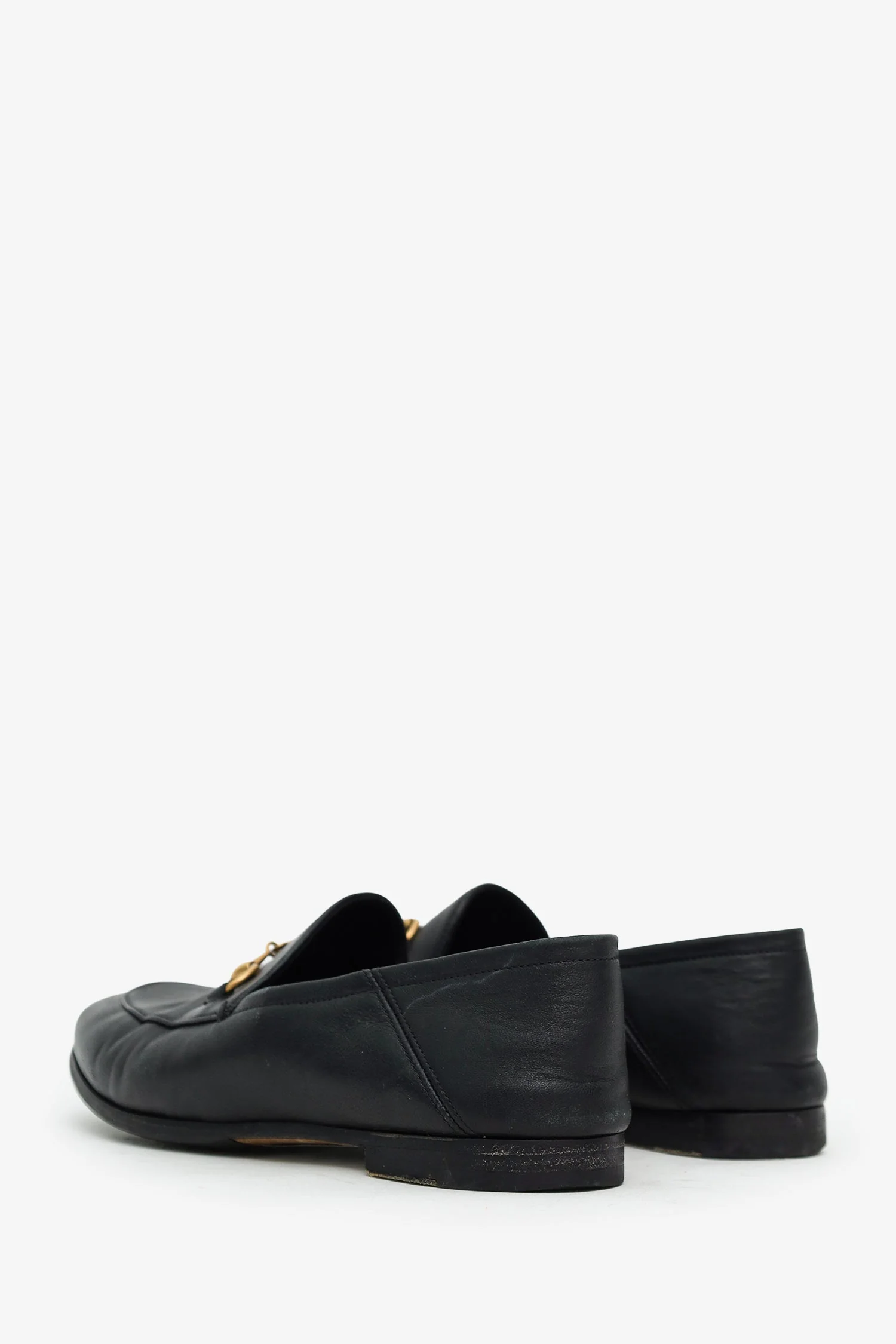 Gucci Black Leather Horsebit Loafers Size 37.5 - Image 4