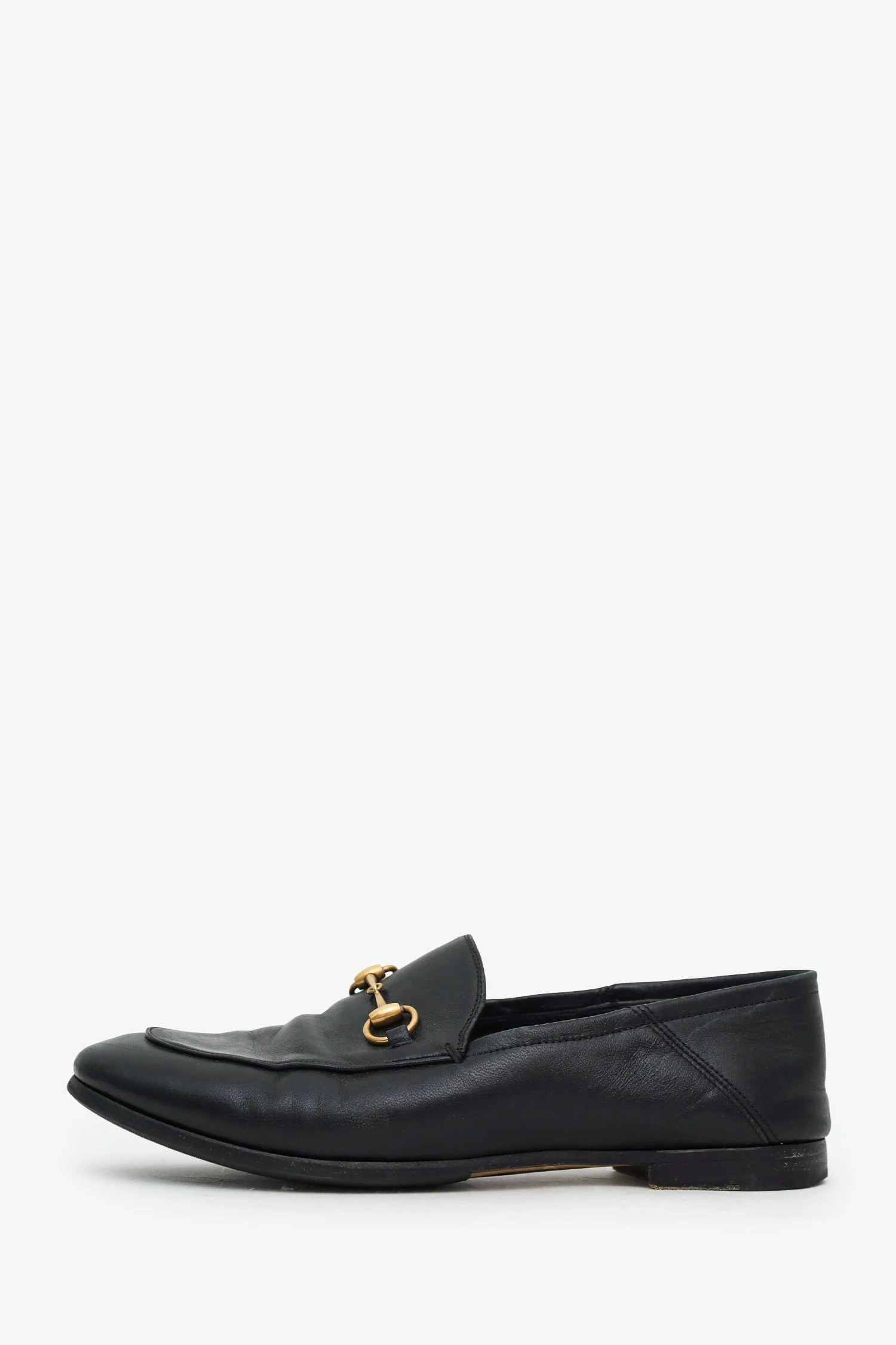 Gucci Black Leather Horsebit Loafers Size 37.5 - Image 5