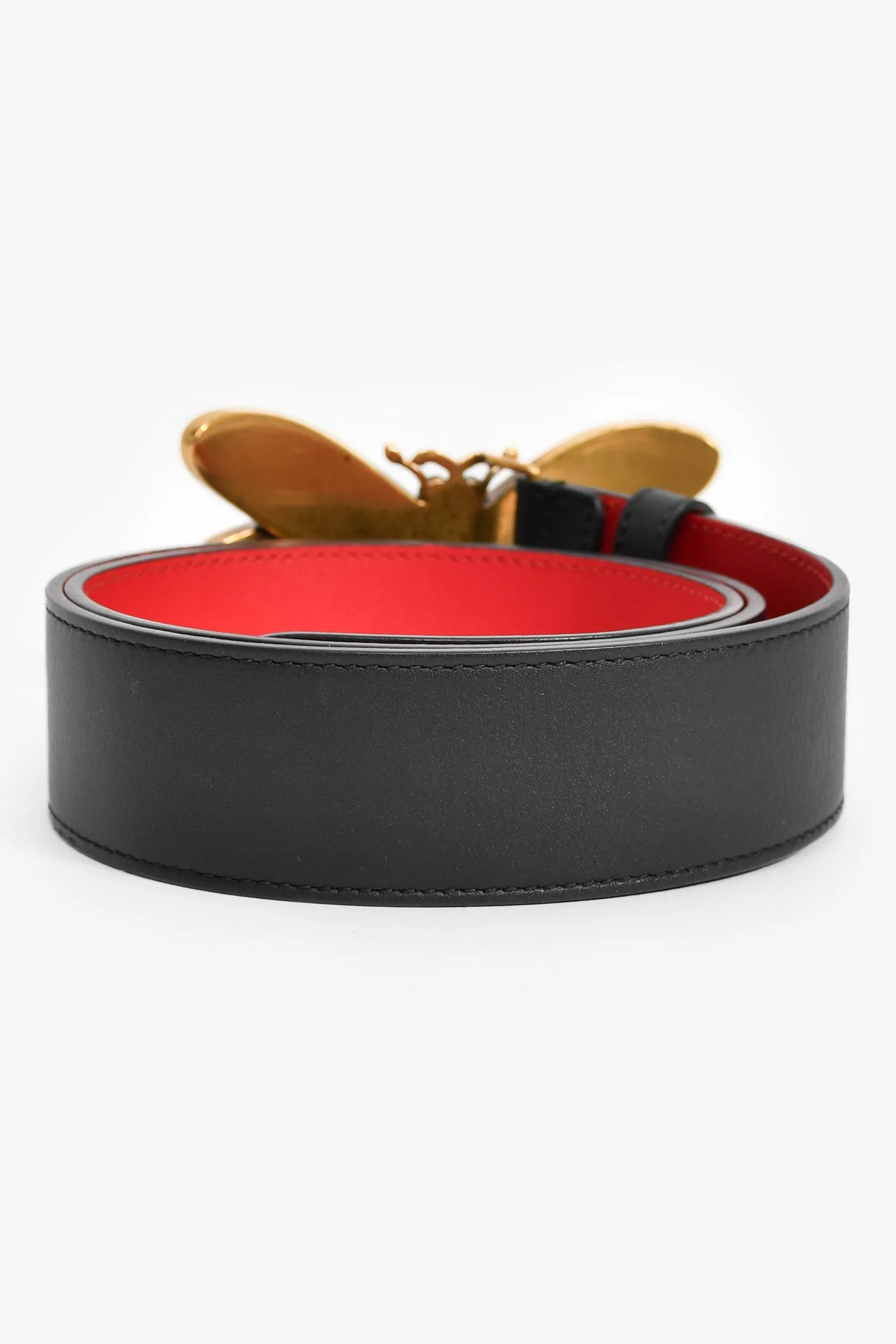 Gucci Black Leather Jewel Bee 'Sylvie ' Belt Size 110 - Image 3