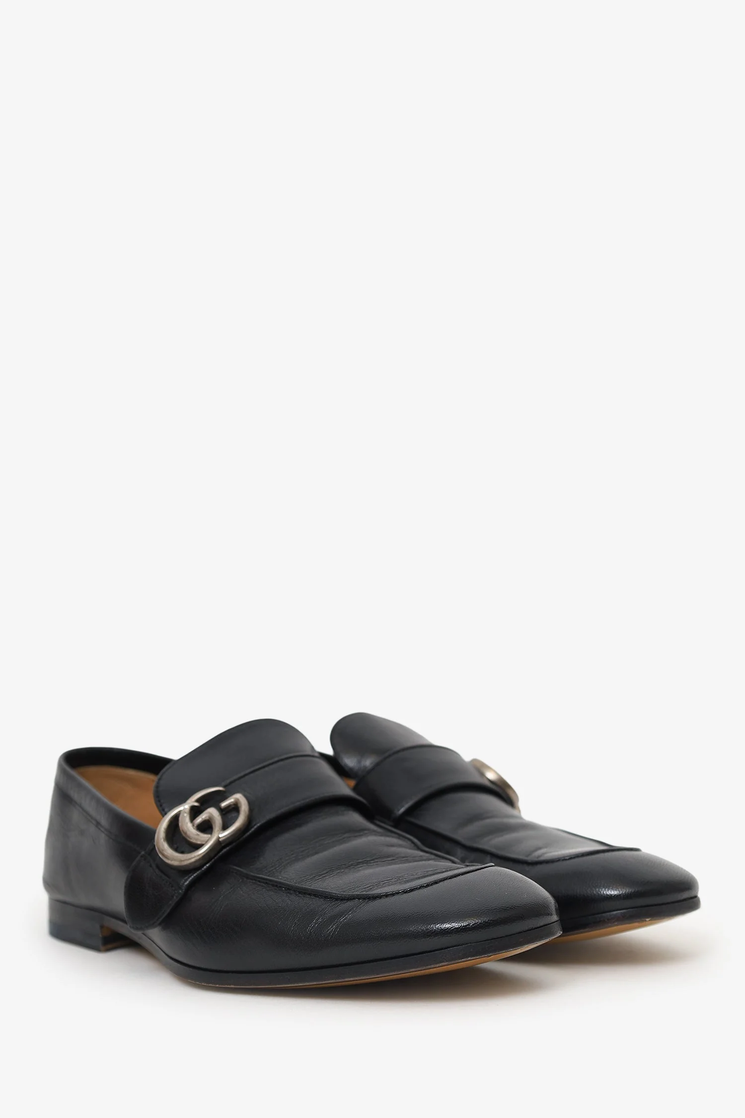 Gucci Black Leather Loafers Size 7.5 Mens - Image 2