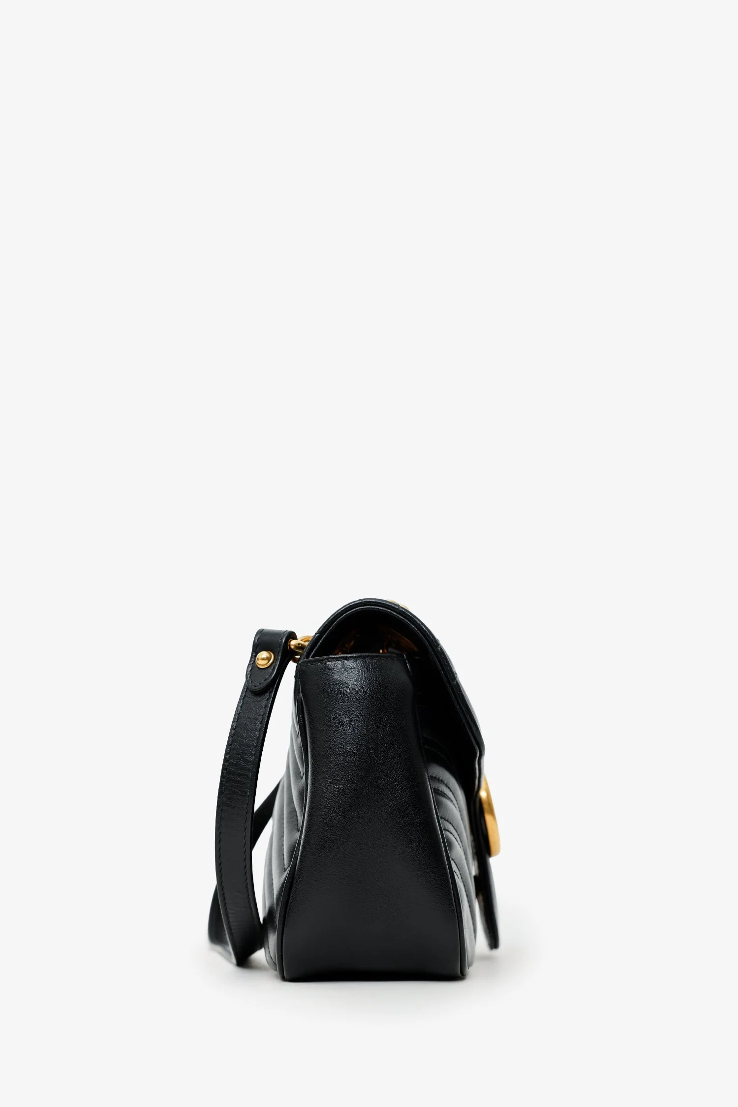 Gucci Black Leather Marmont Small Shoulder Bag - Image 3
