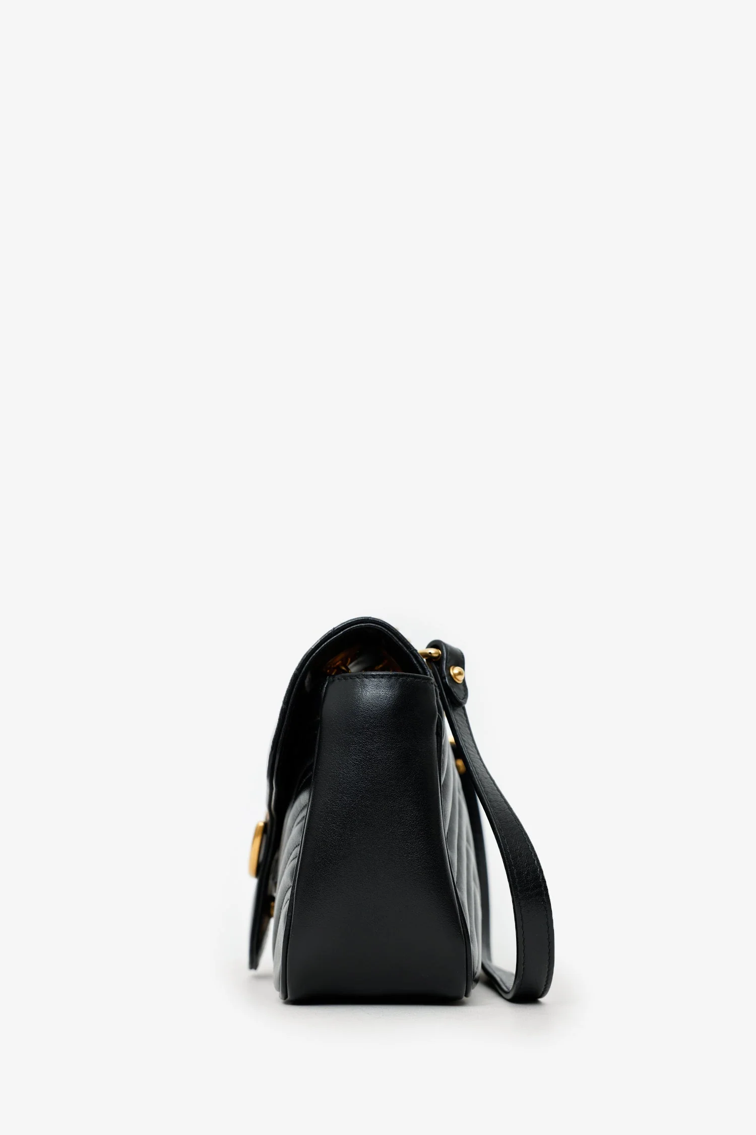 Gucci Black Leather Marmont Small Shoulder Bag - Image 4