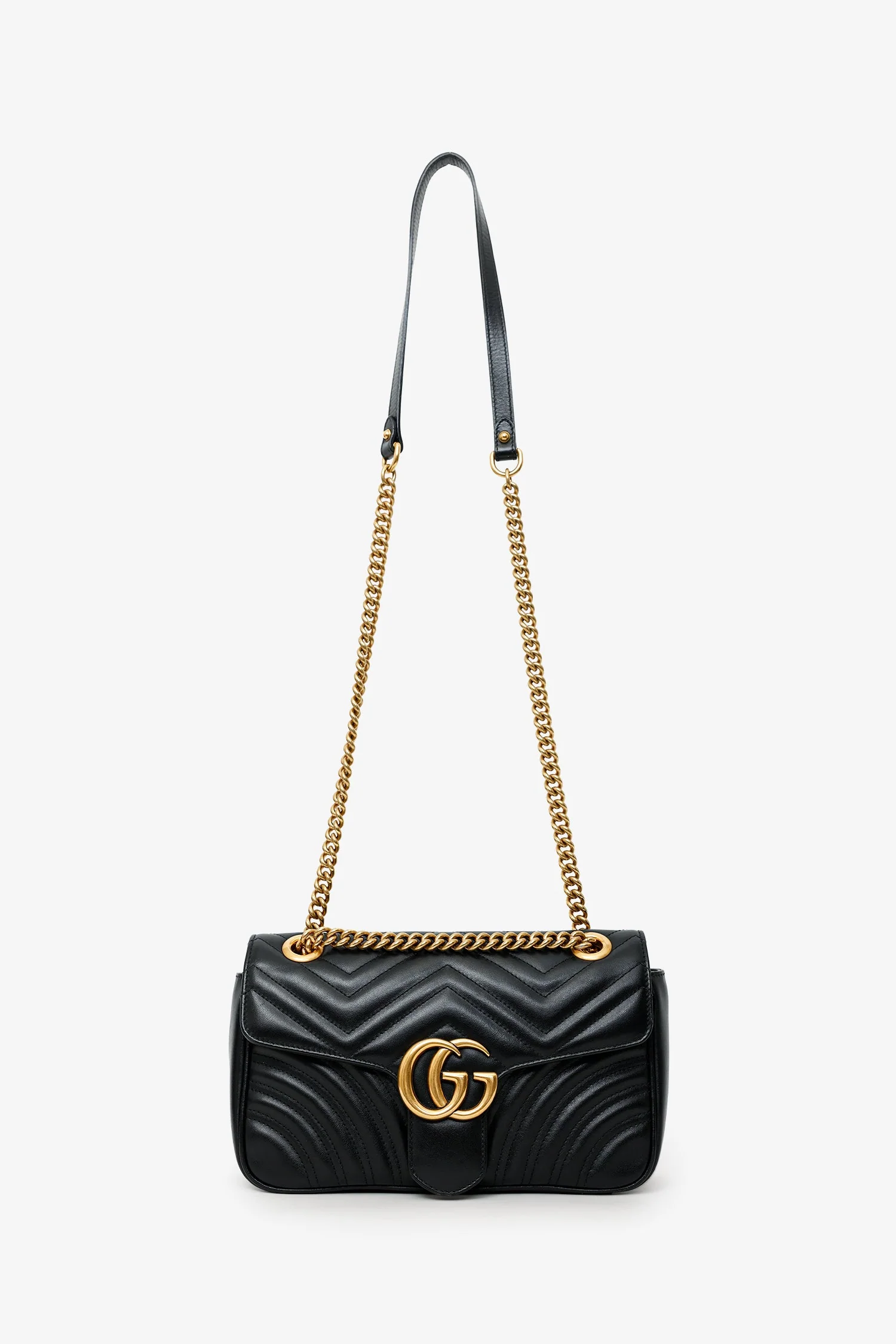 Gucci Black Leather Marmont Small Shoulder Bag - Image 6