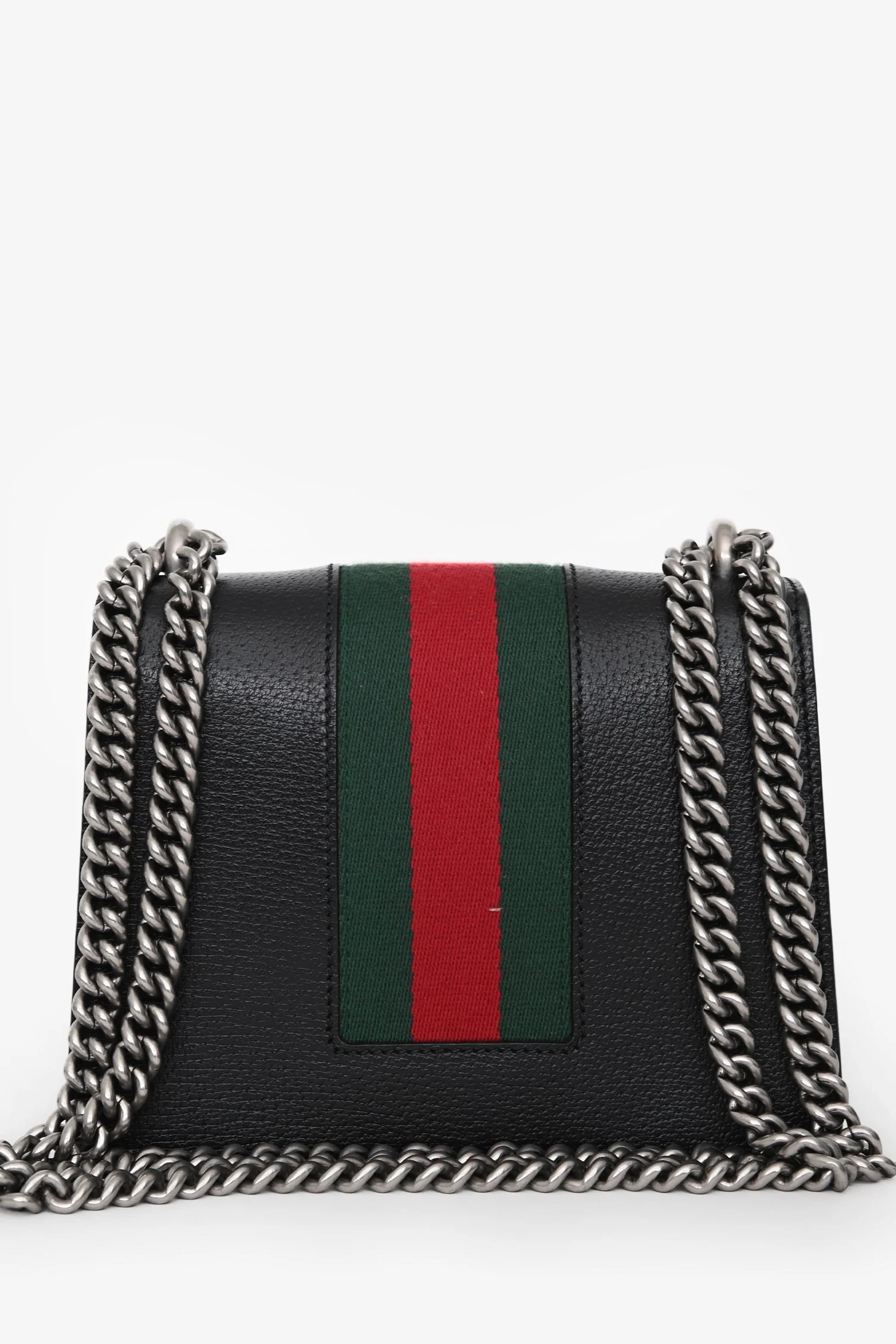 Gucci Black Leather Mini Dionysus Web Mixed Hardware Chain Bag - Image 2