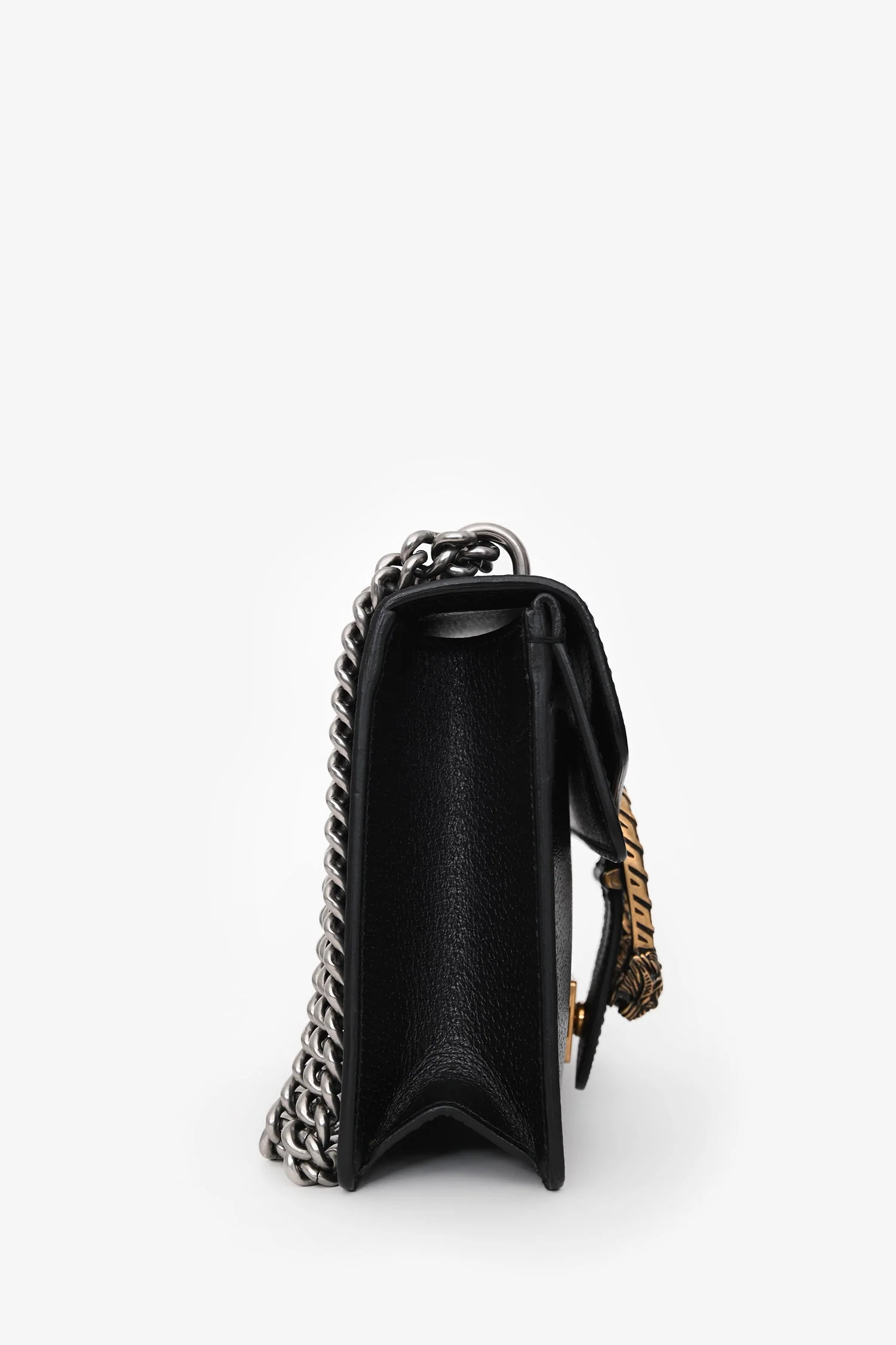 Gucci Black Leather Mini Dionysus Web Mixed Hardware Chain Bag - Image 3