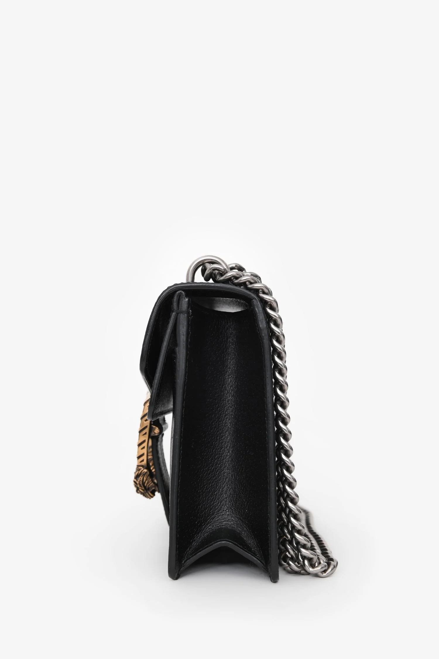 Gucci Black Leather Mini Dionysus Web Mixed Hardware Chain Bag - Image 4