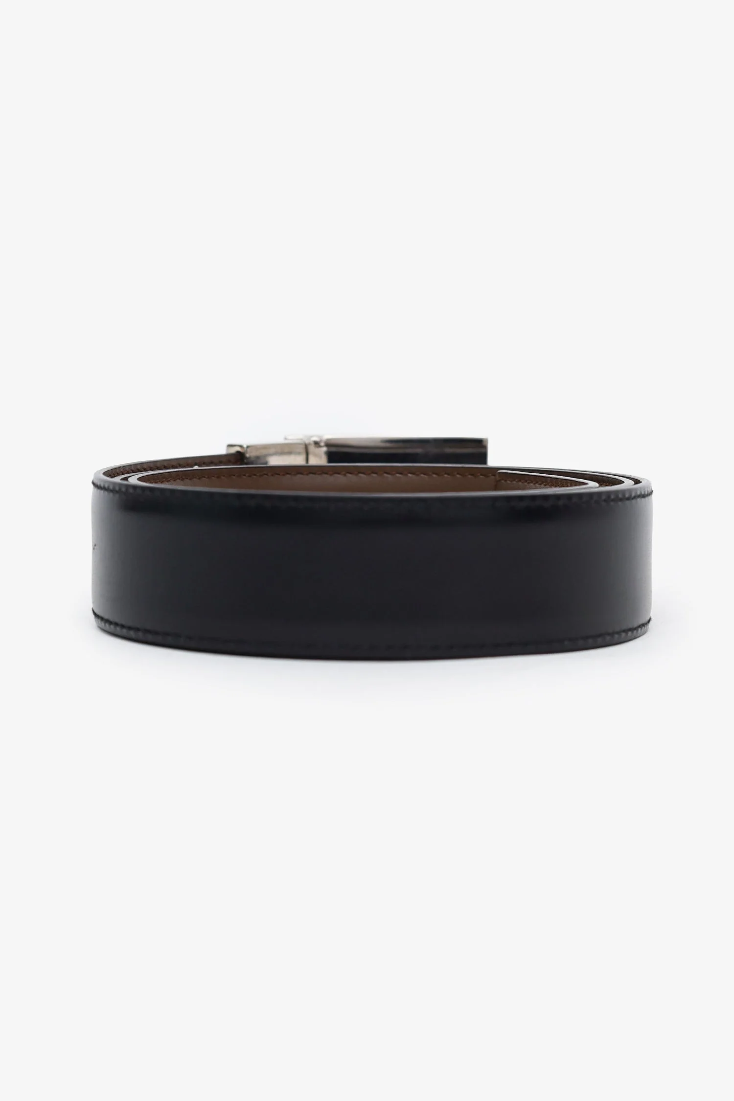 Gucci Black Leather Reversible Belt With Silver 'G' Buckle Size 85/34 - Image 3