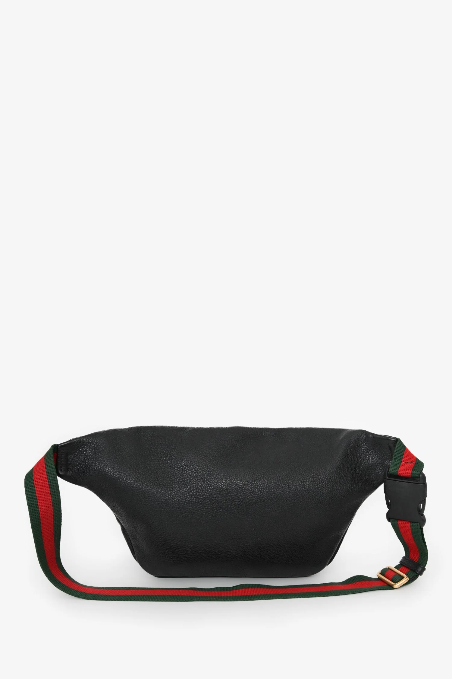 Gucci Black Leather Web Strap Belt Bag - Image 2