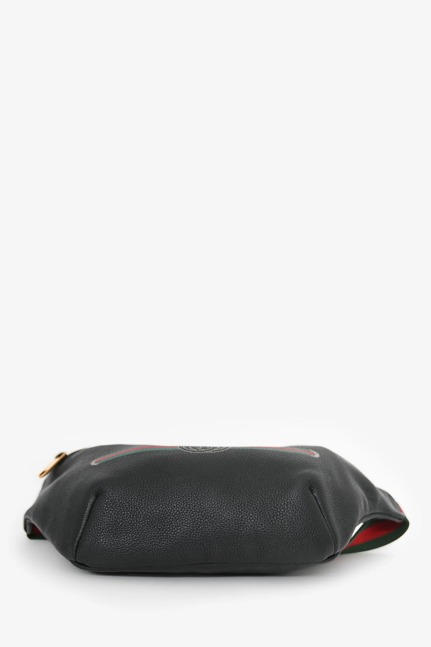 Gucci Black Leather Web Strap Belt Bag - Image 5