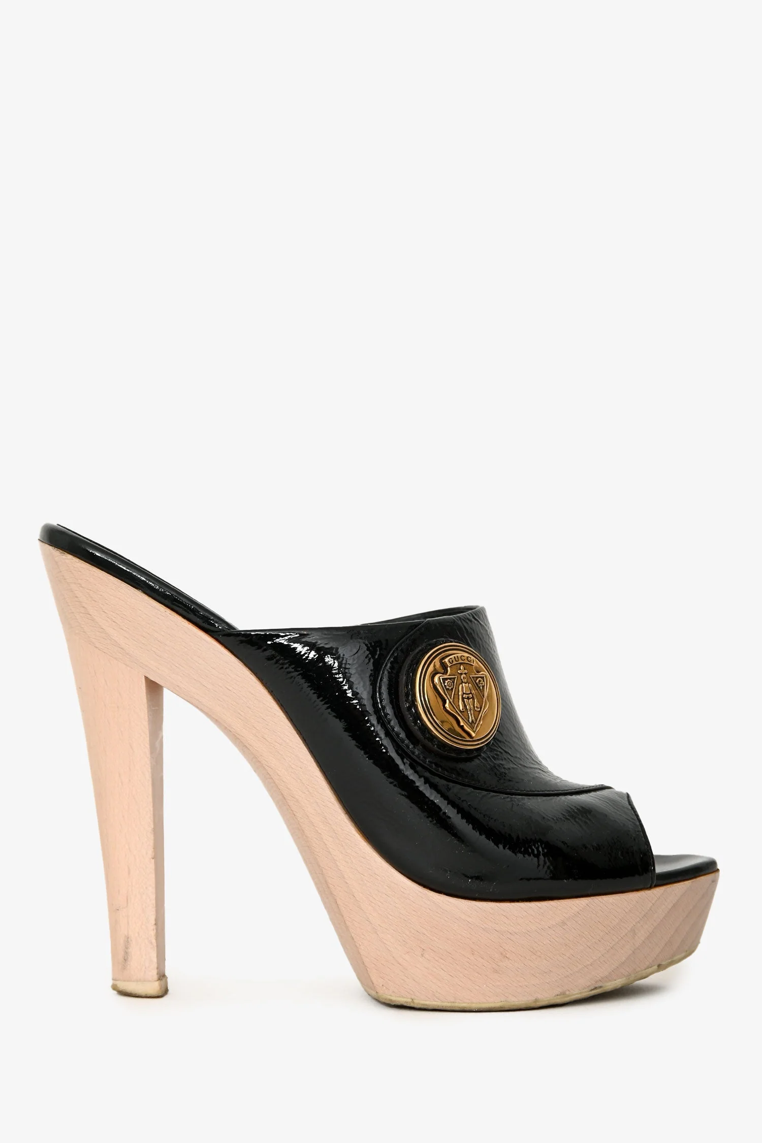 Gucci Black Patent Leather Platform Heels Size 6
