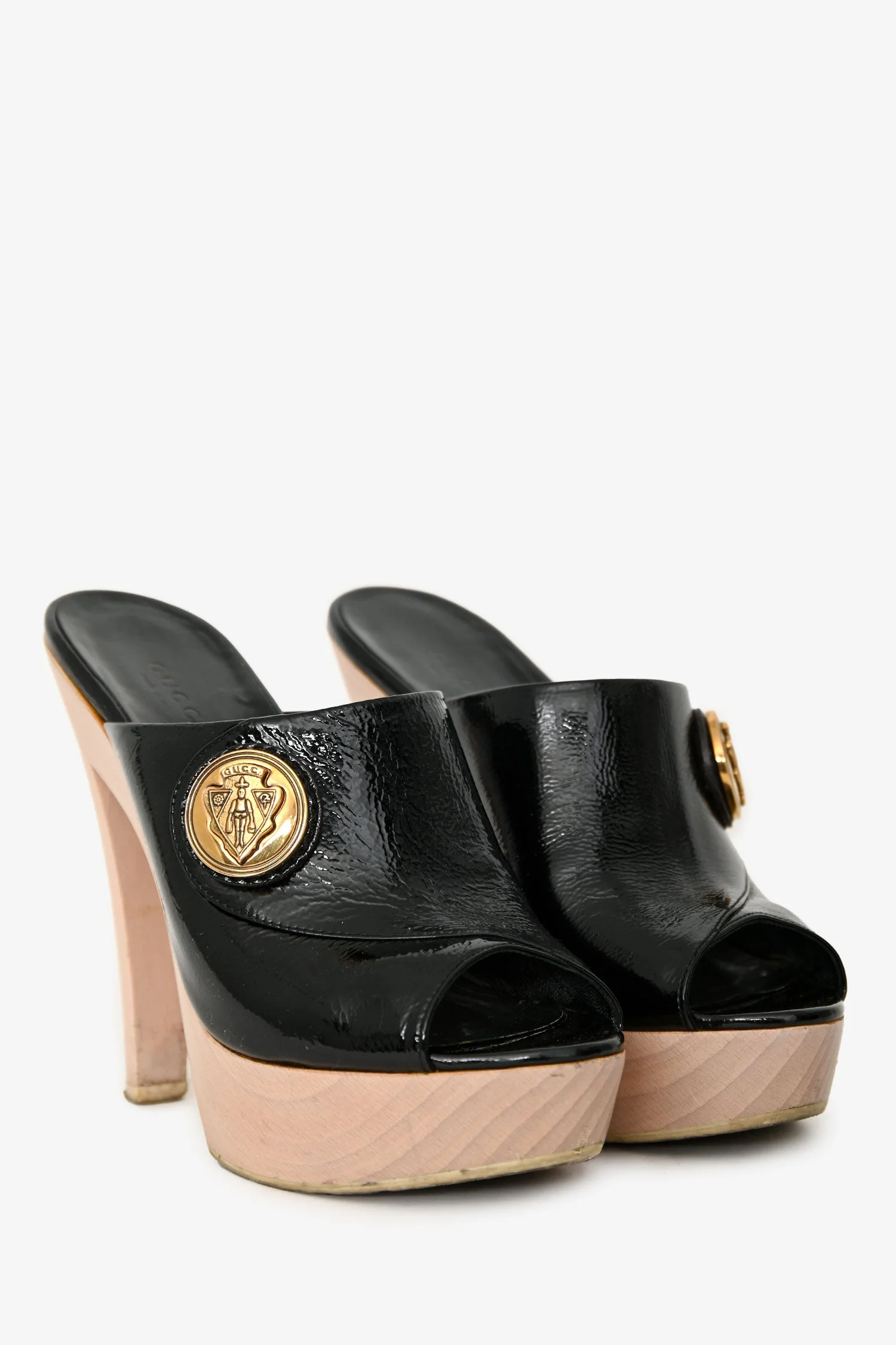 Gucci Black Patent Leather Platform Heels Size 6 - Image 2