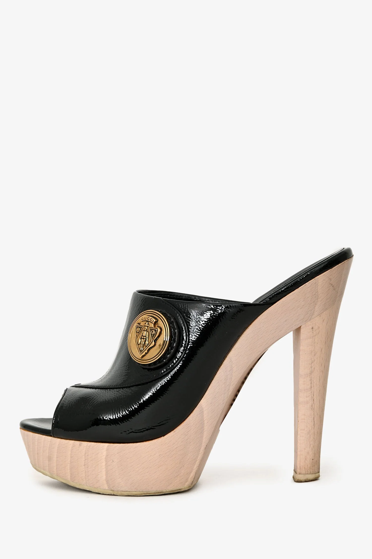 Gucci Black Patent Leather Platform Heels Size 6 - Image 4