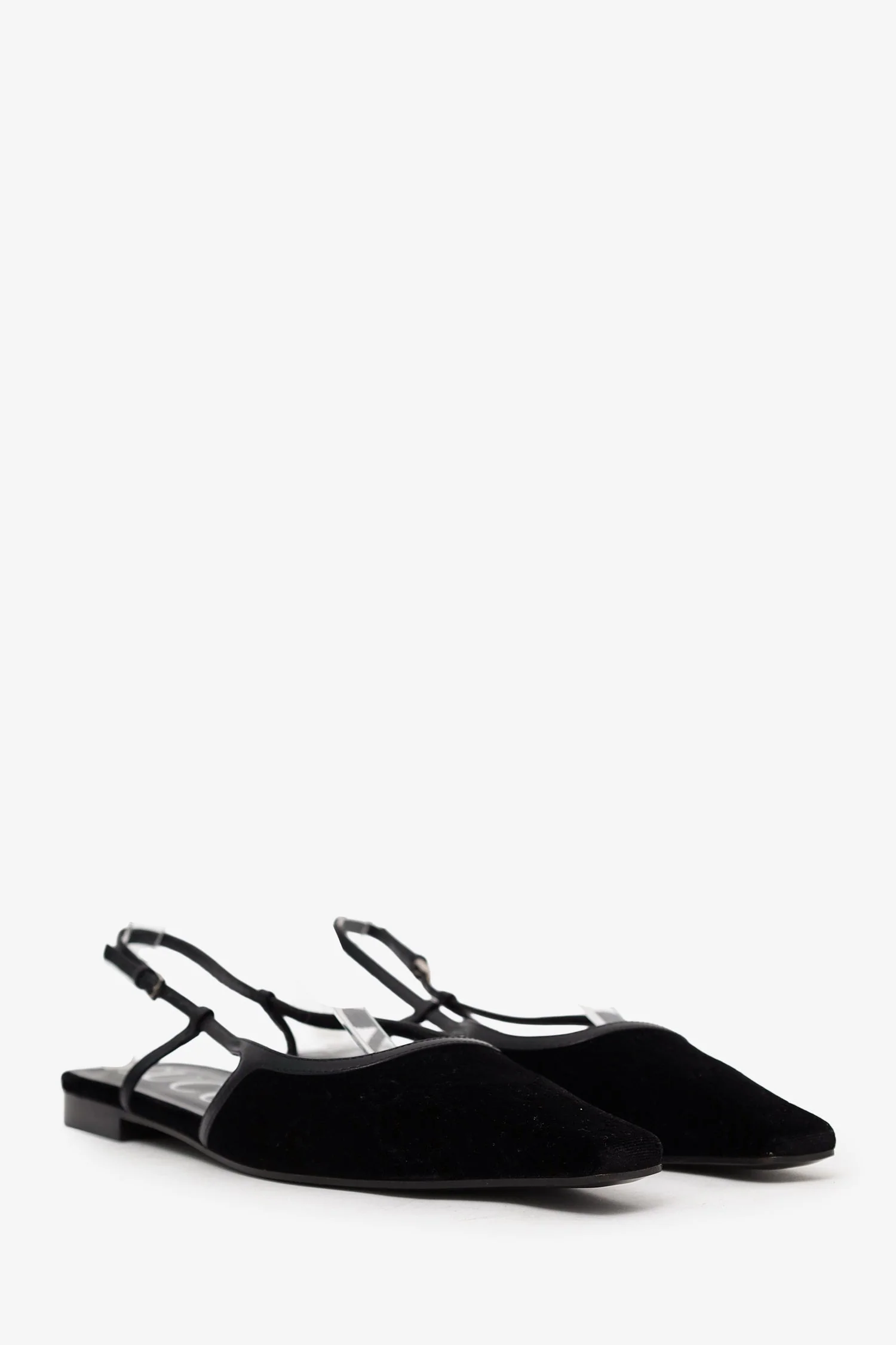 Gucci Black Velvet Slingback Flats Size 40 - Image 2