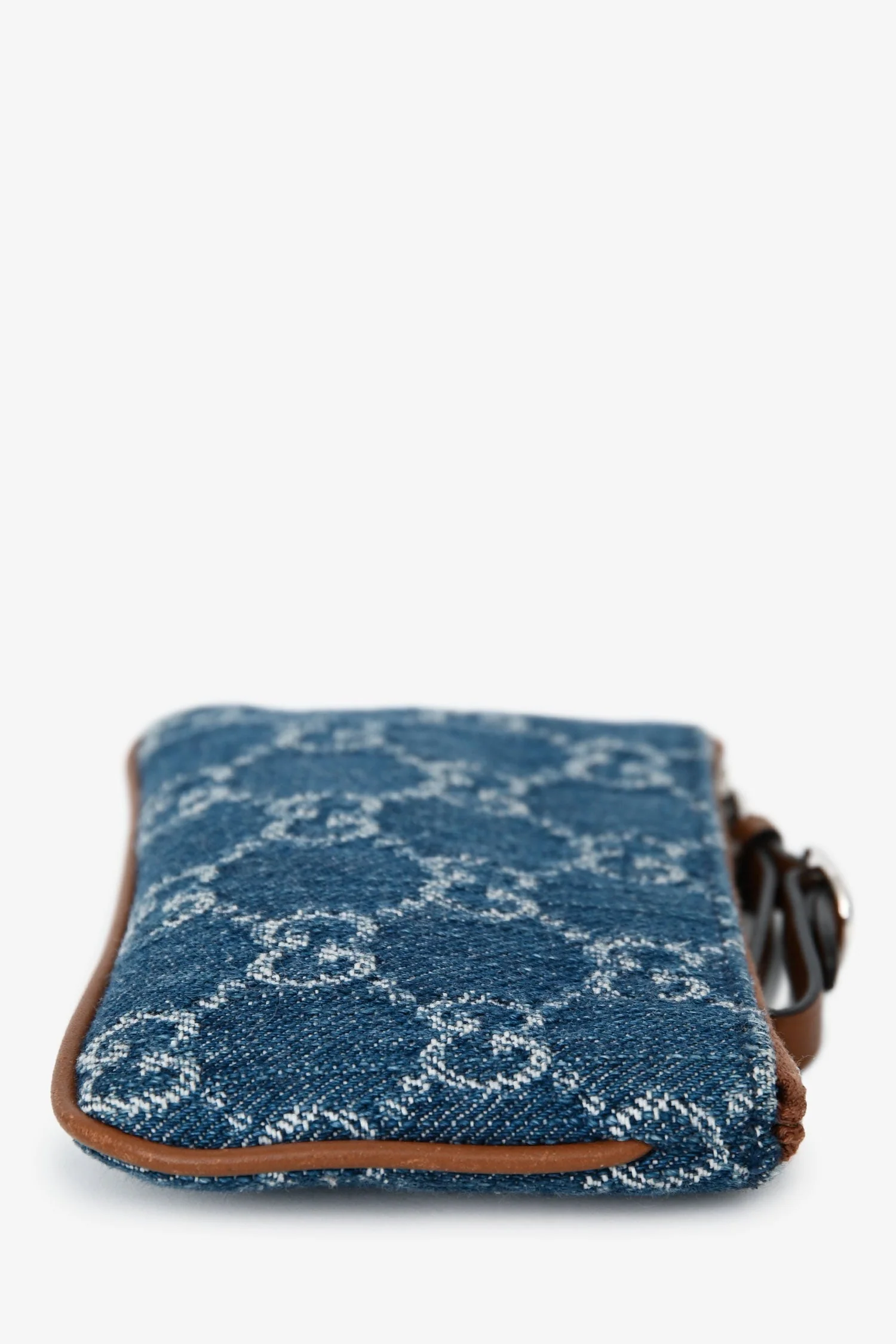 Gucci Blue/Brown Denim/Leather Trim GG Coin Pouch - Image 4