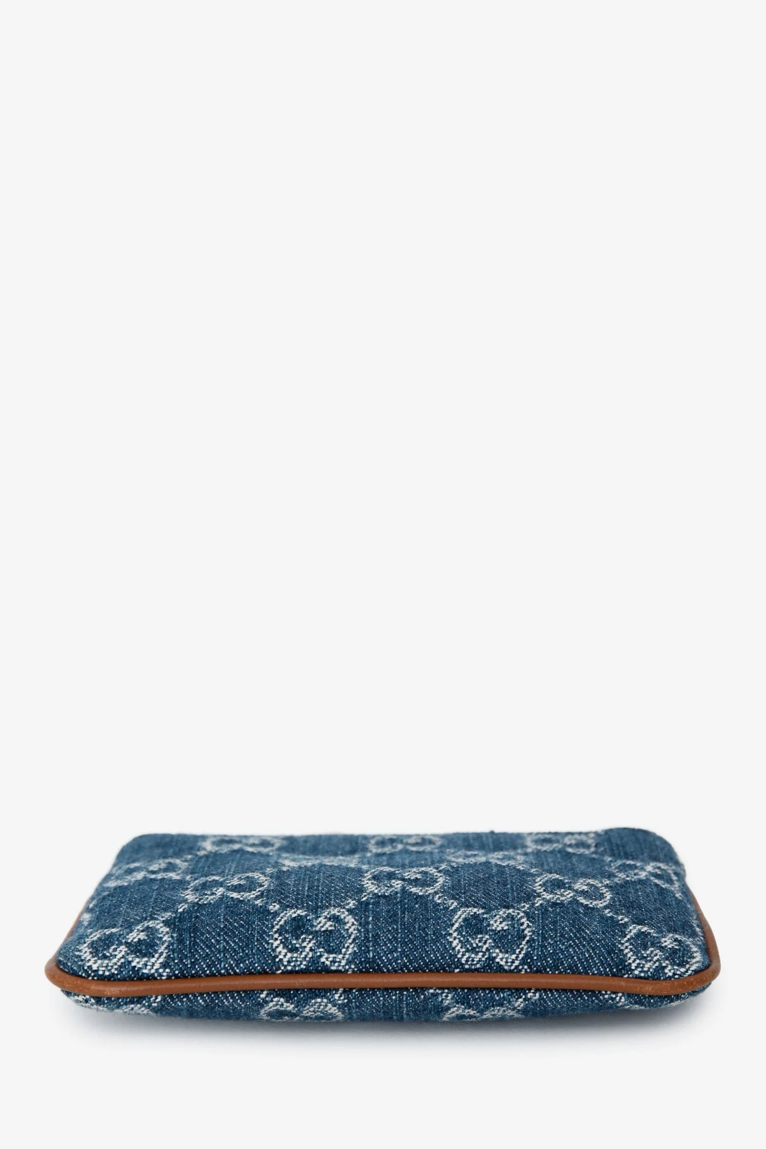 Gucci Blue/Brown Denim/Leather Trim GG Coin Pouch - Image 5