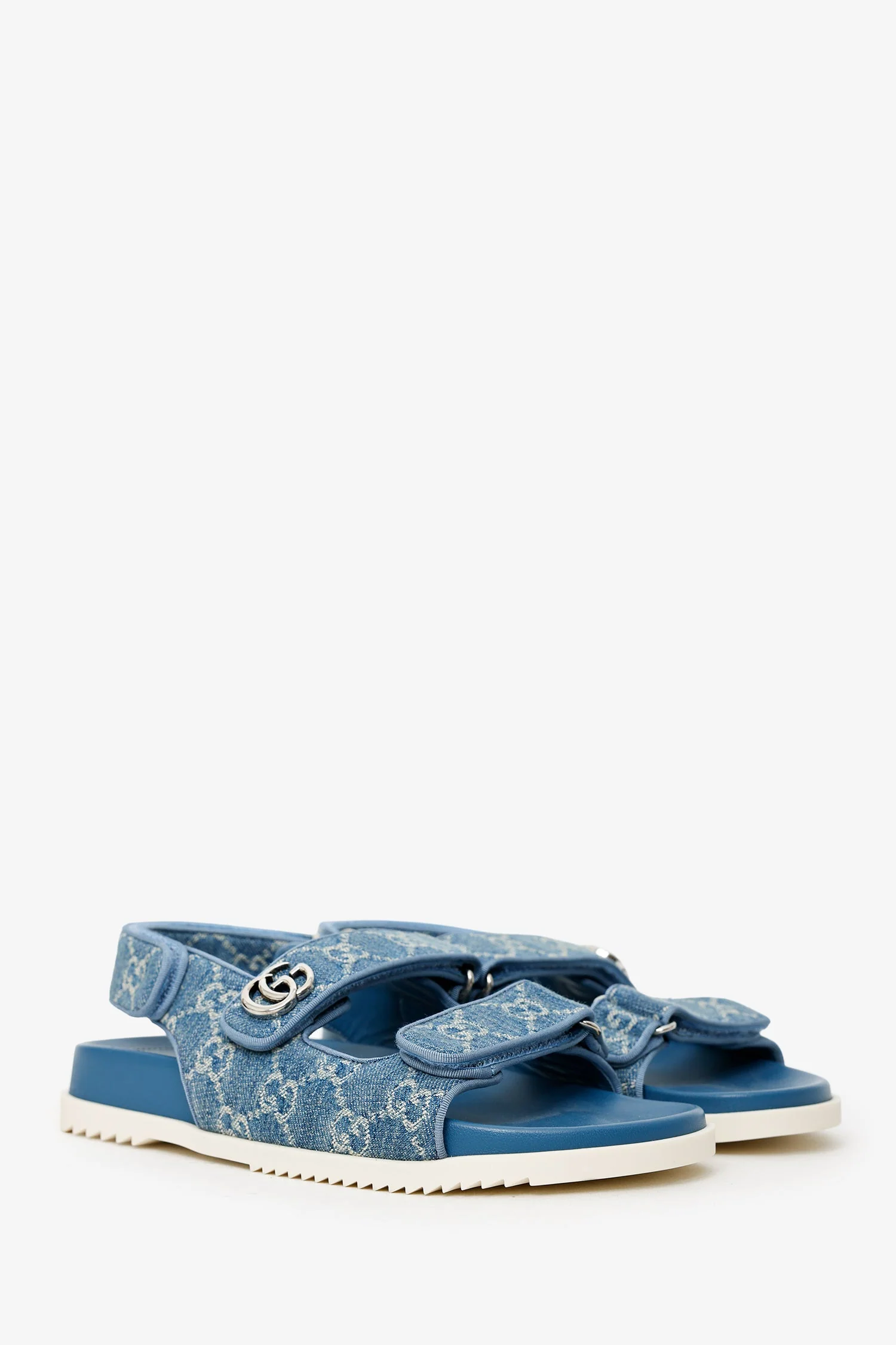Gucci Blue Denim GG Sandals Size 39 - Image 2