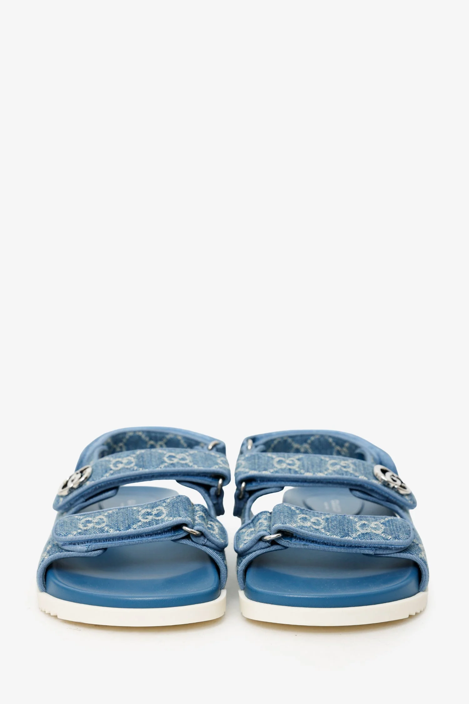 Gucci Blue Denim GG Sandals Size 39 - Image 3