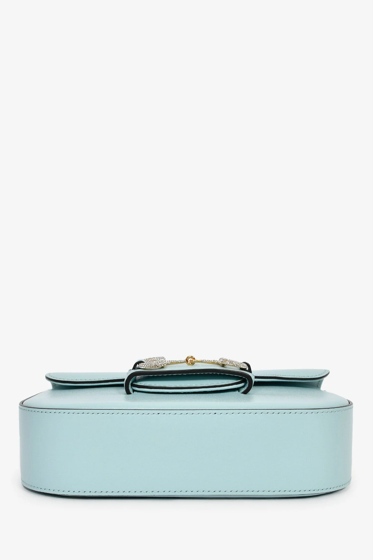 Gucci Blue Leather Crystal Horsebit 1955 Mini Shoulder Bag - Image 5