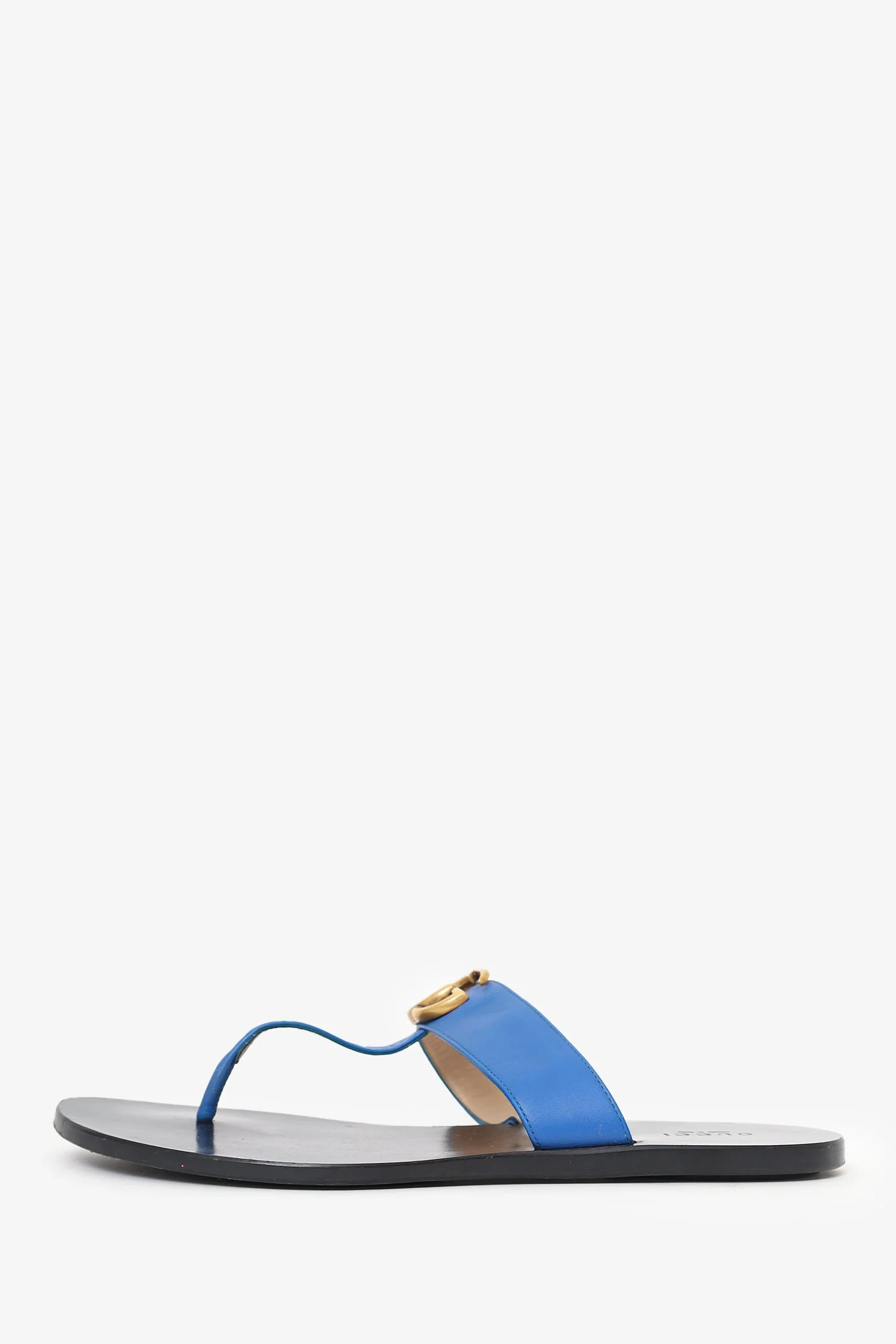 Gucci Blue Leather 'GG' Marmont Sandals Size 39.5 - Image 5