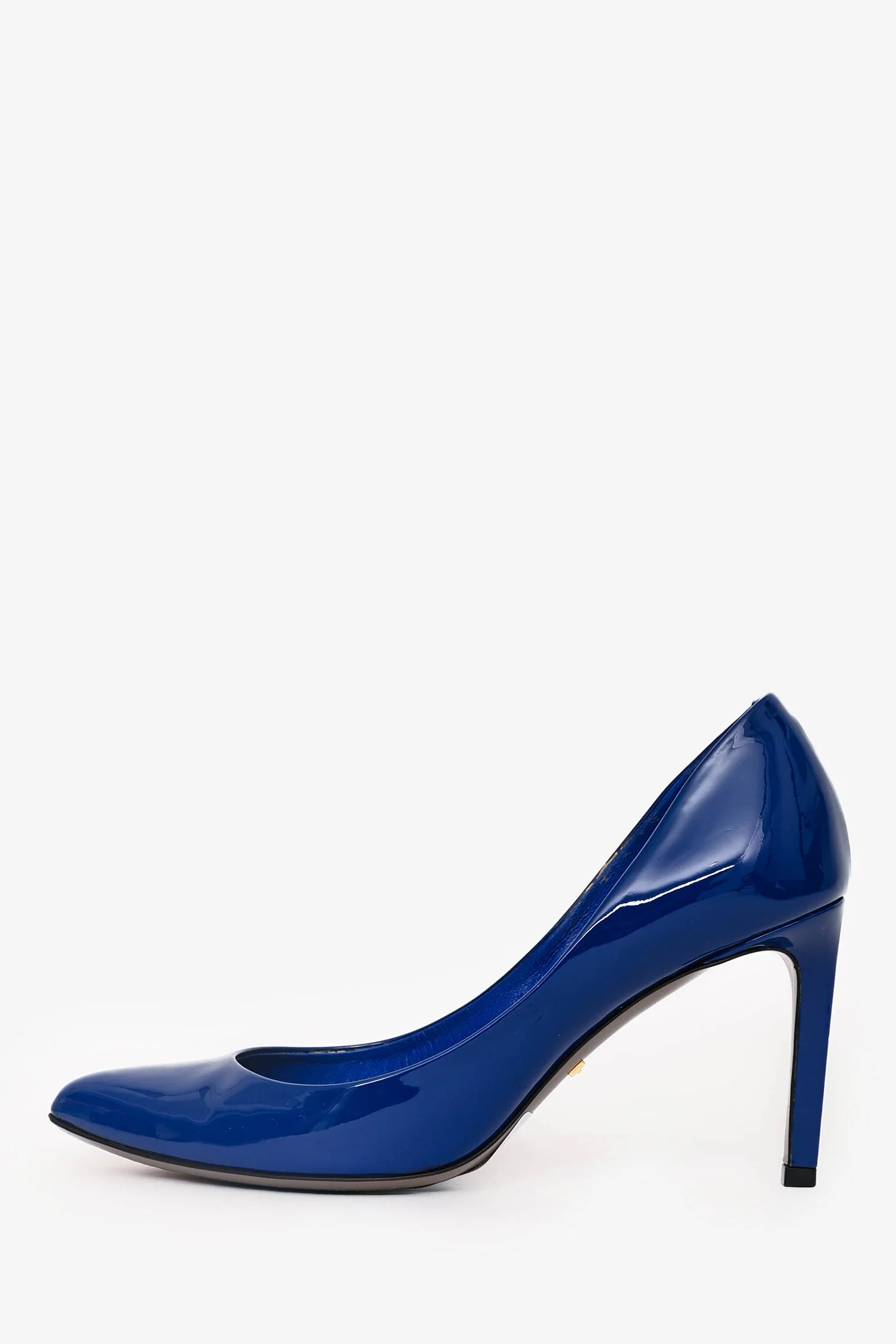 Gucci Blue Patent Leather Pointed Toe Heels Size 35.5 - Image 4