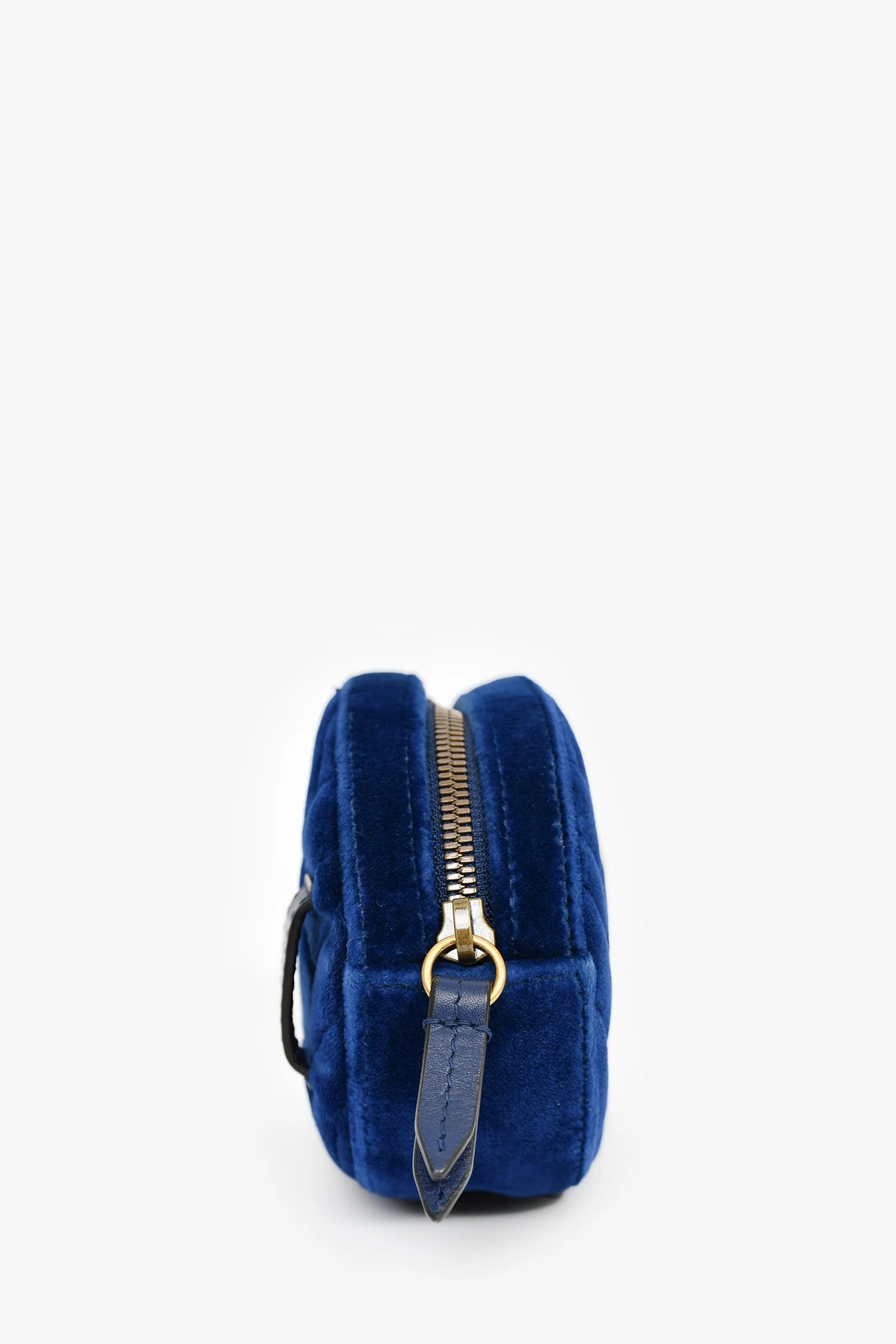 Gucci Blue Velvet Chevron Belt Bag - Image 4