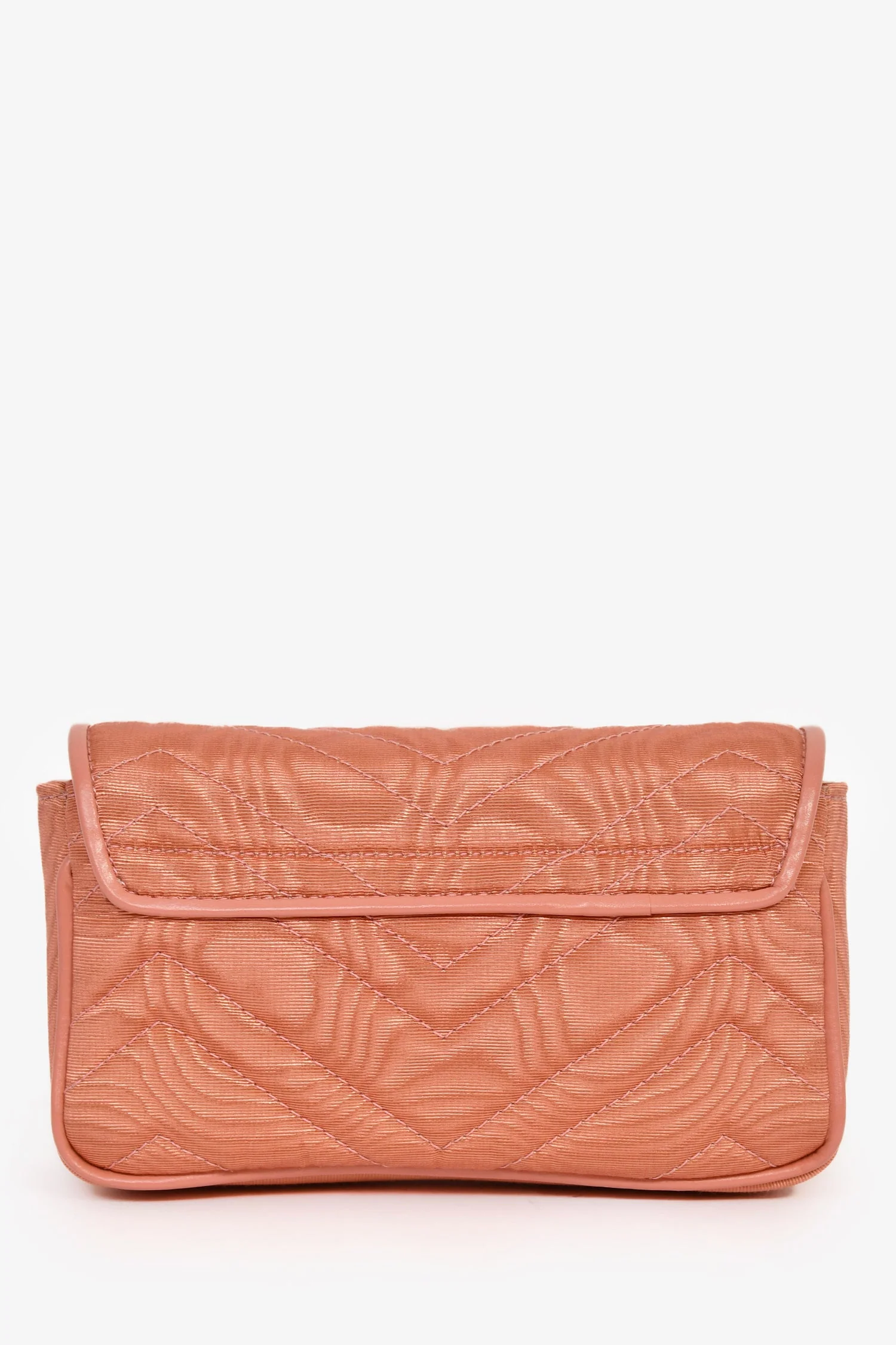 Gucci Blush Moire Mini GG Marmont Crystal Chain Belt Bag - Image 2