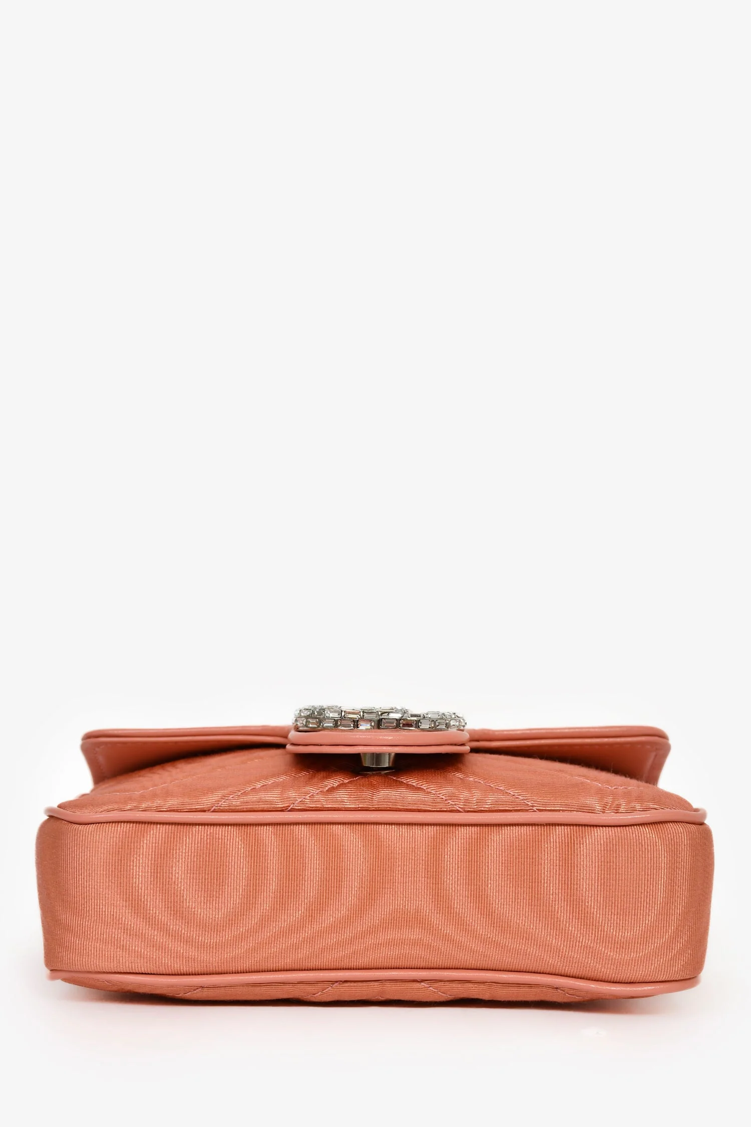 Gucci Blush Moire Mini GG Marmont Crystal Chain Belt Bag - Image 5