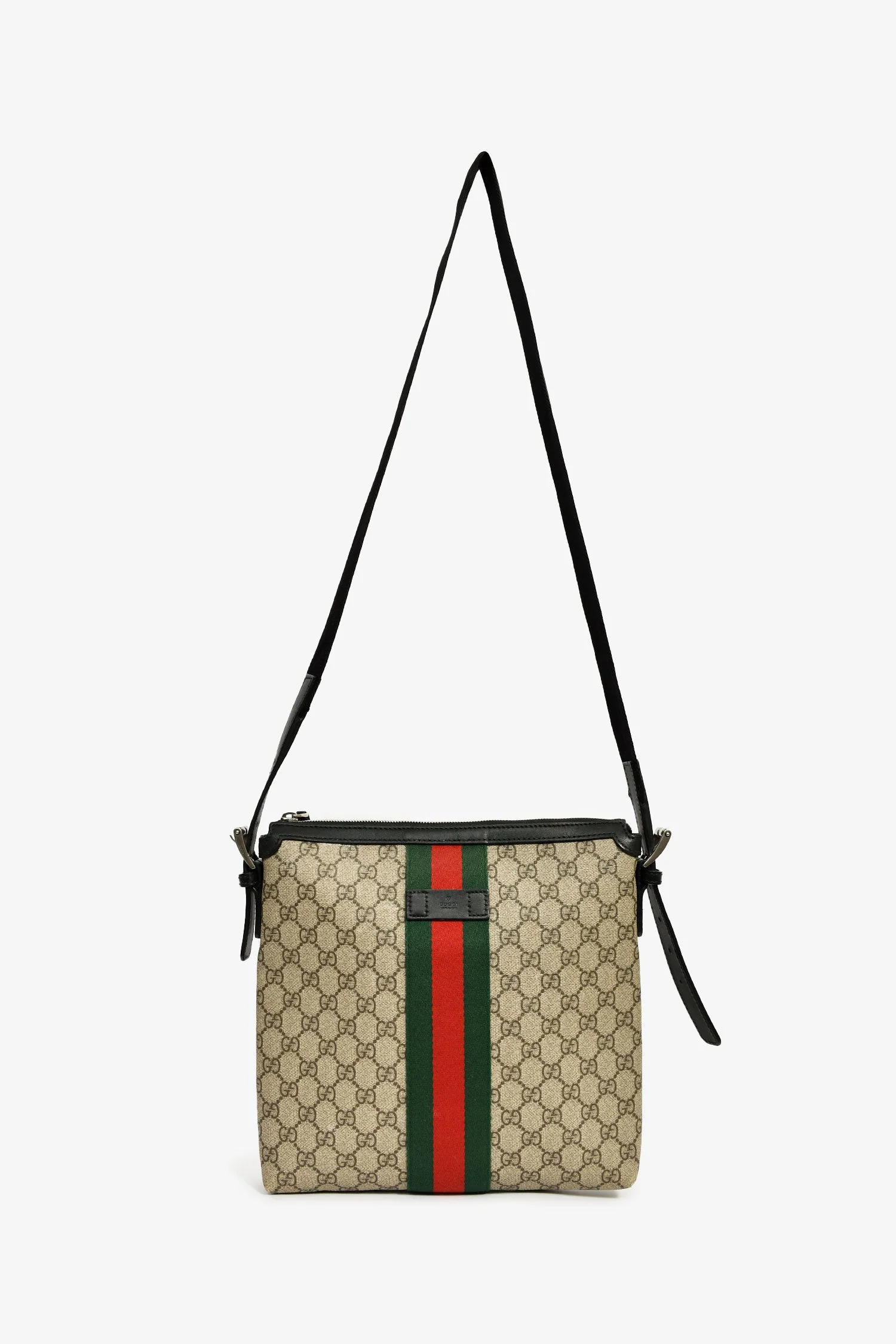 Gucci Brown/Black Canvas/Leather GG Supreme Messenger Bag - Image 7
