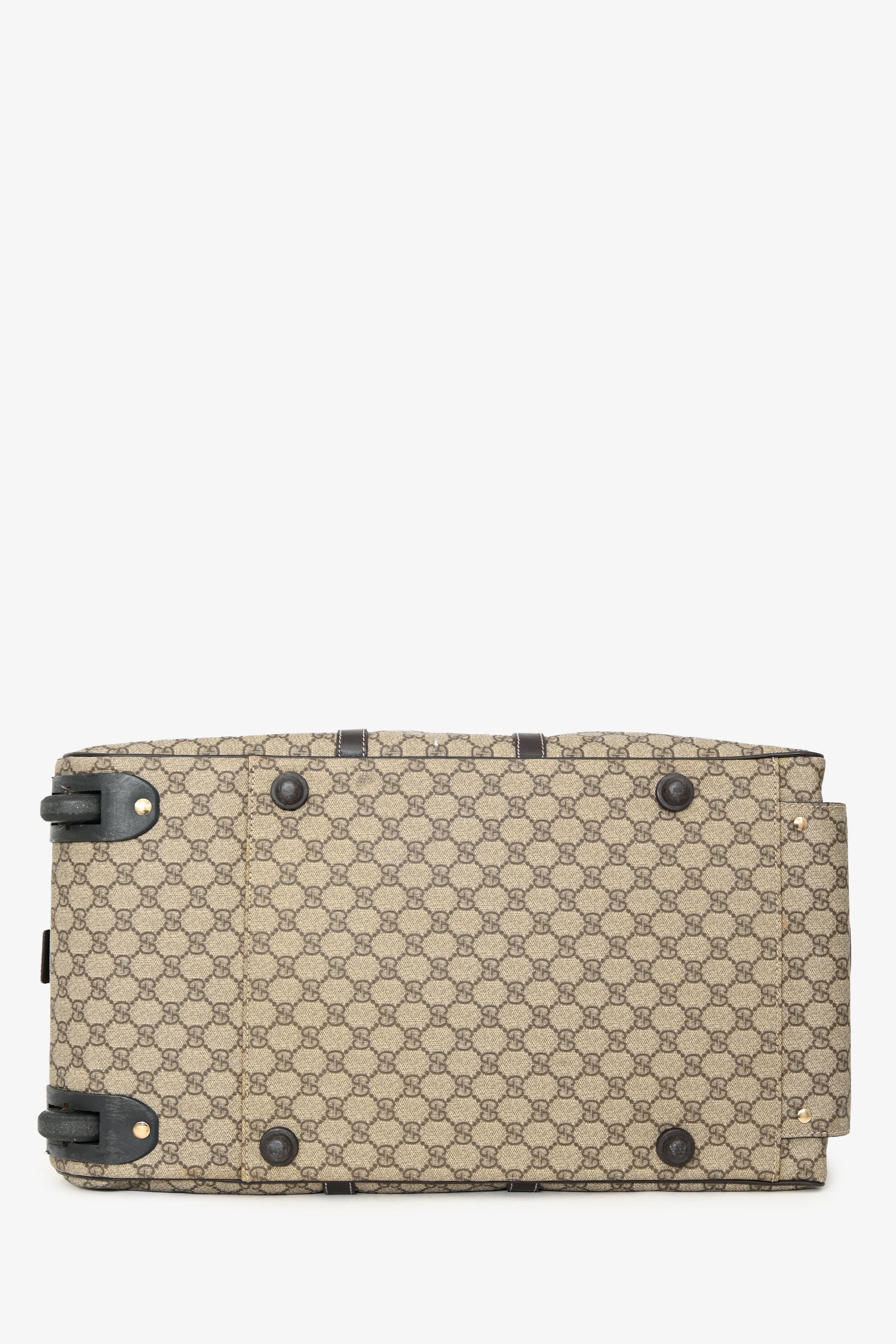 Gucci Brown Coated Canvas/Leather Duffle Trolley Bag - Image 5