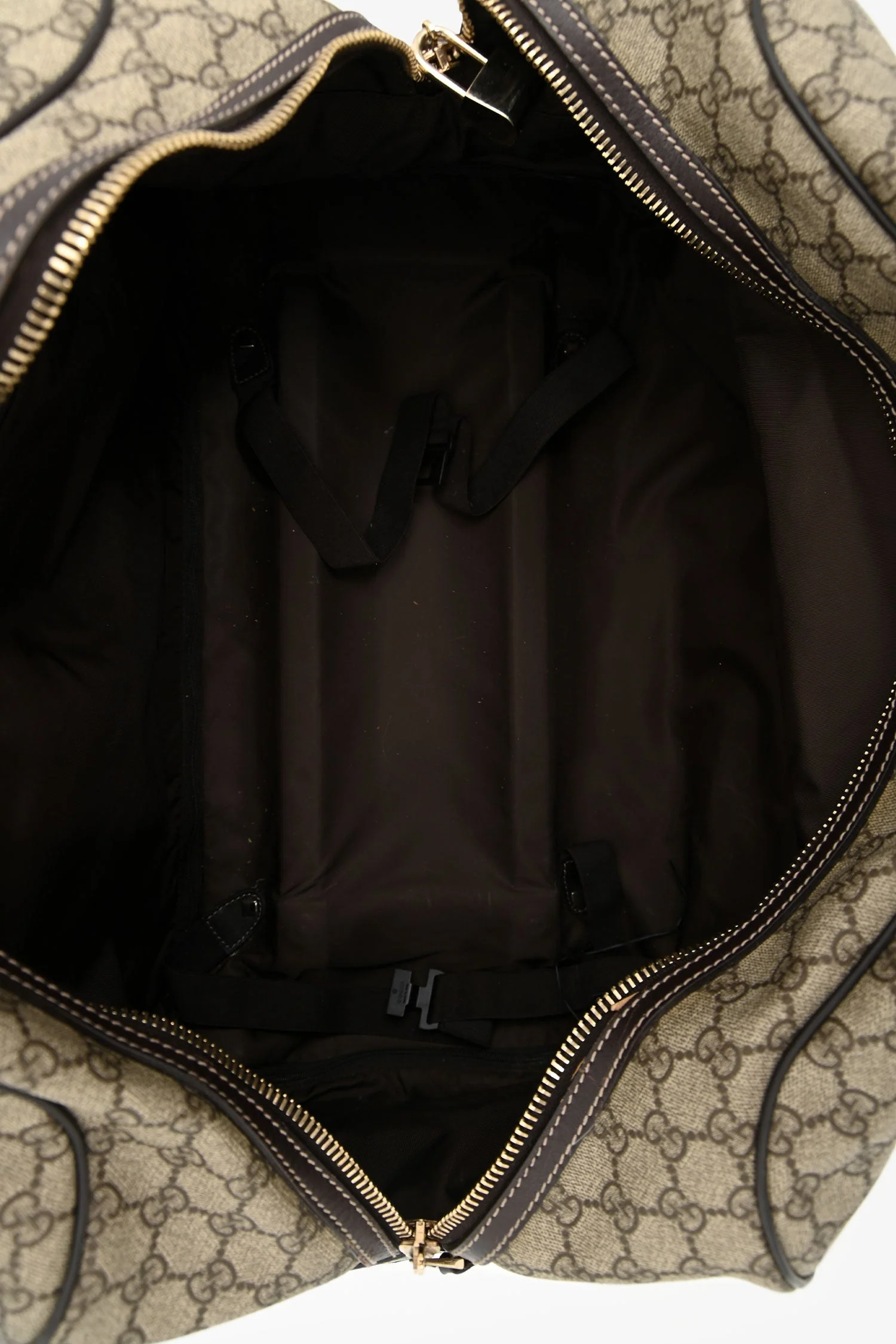Gucci Brown Coated Canvas/Leather Duffle Trolley Bag - Image 6