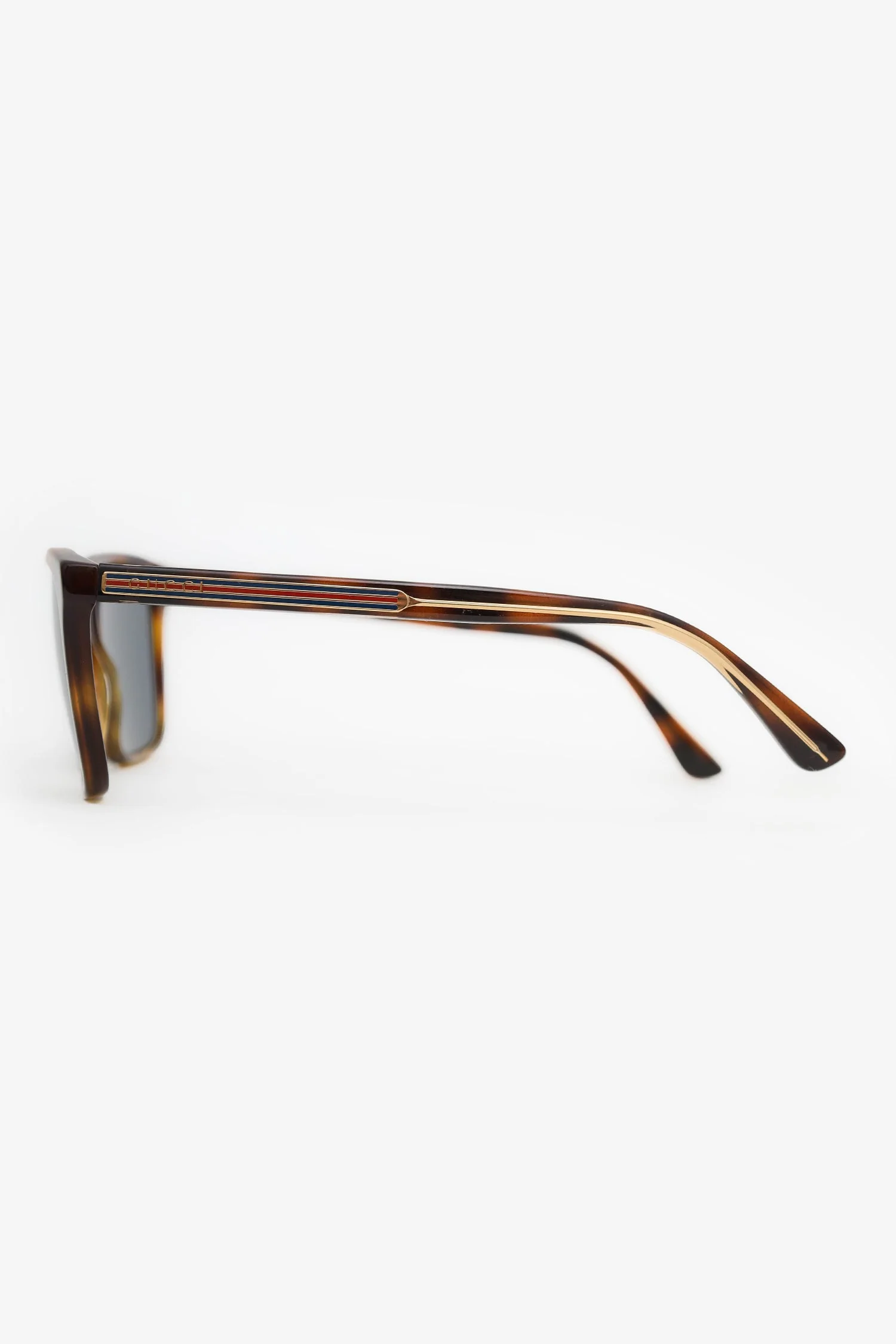 Gucci Brown Frame Web Sunglasses - Image 3