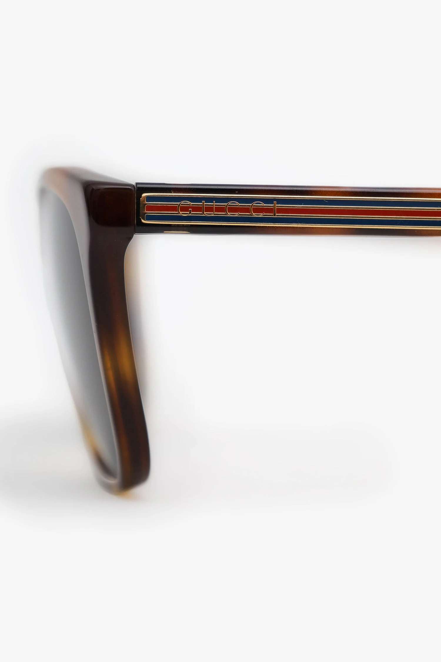 Gucci Brown Frame Web Sunglasses - Image 4
