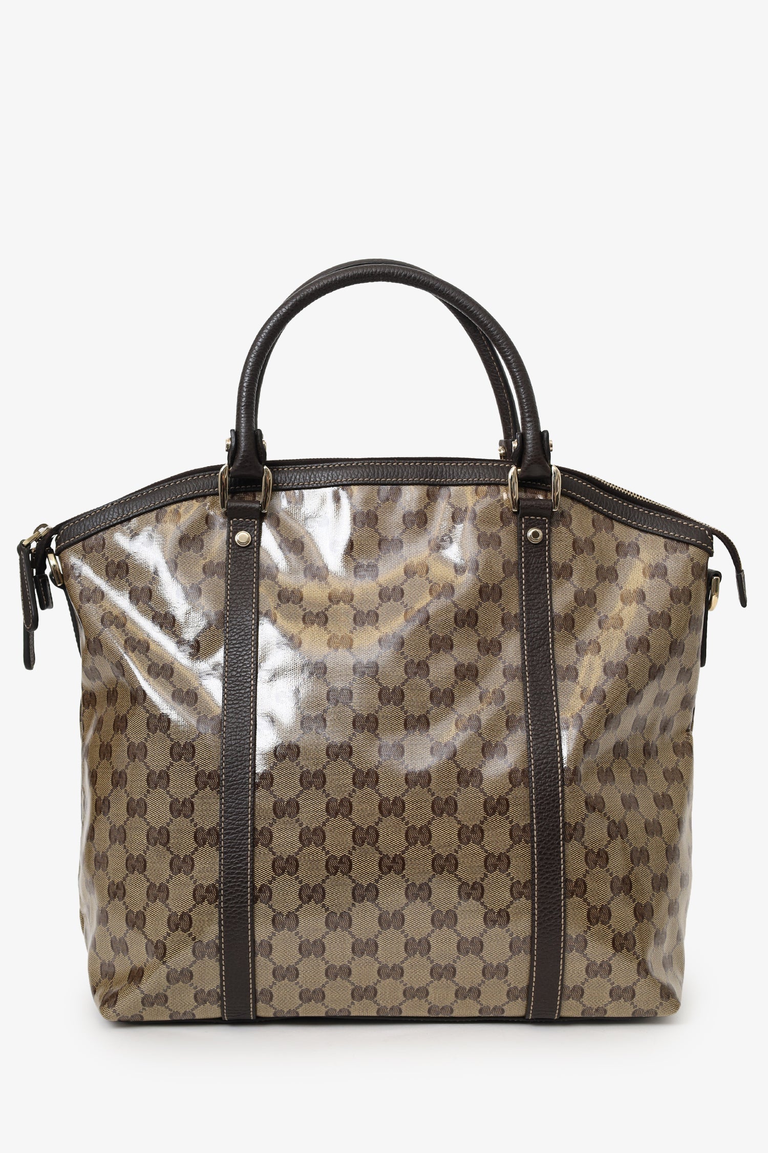 Gucci Brown GG Crystal Dome Bag - Image 2