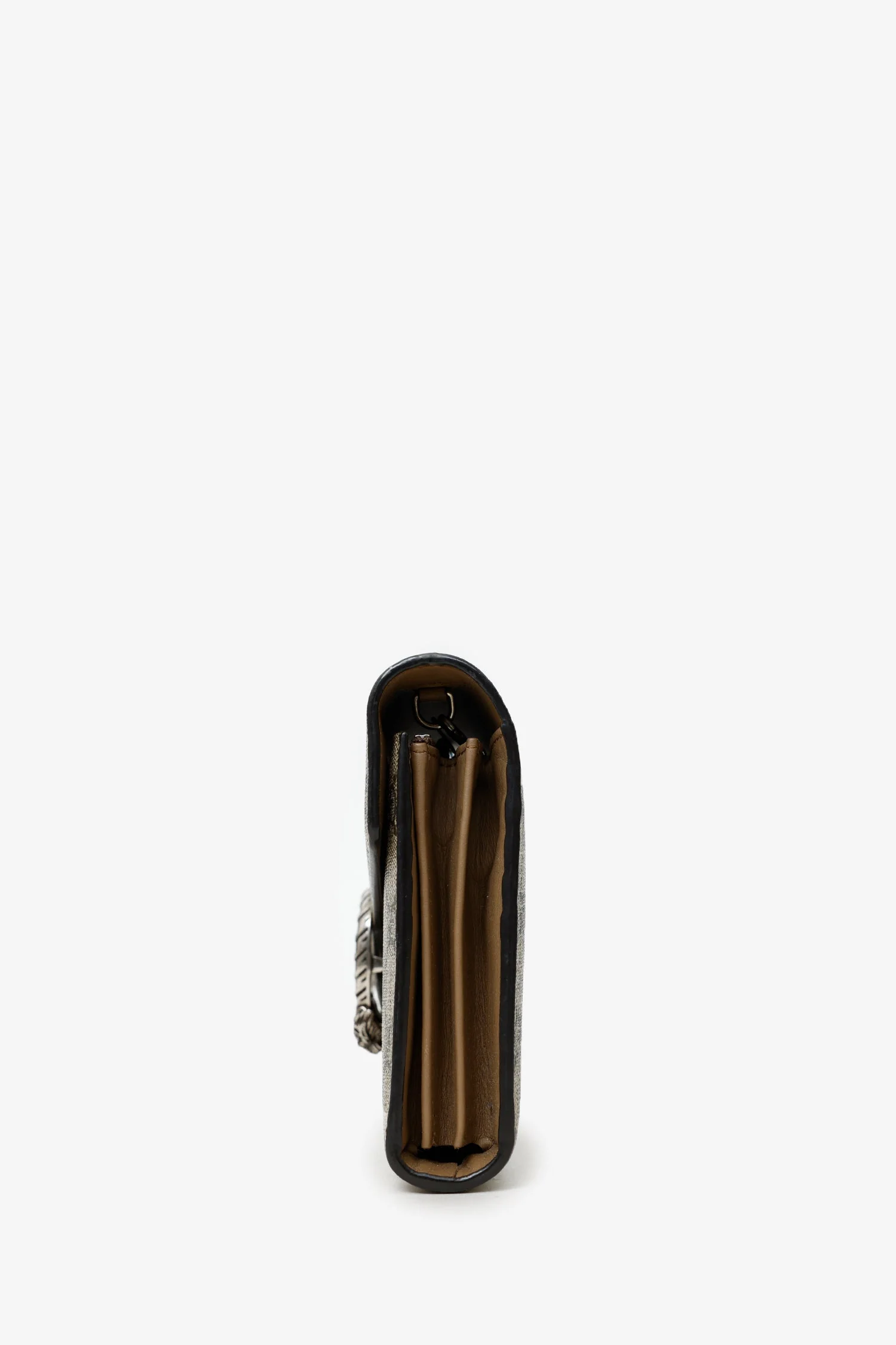 Gucci Brown GG Monogram Leather Dionysus Wallet On Chain - Image 3