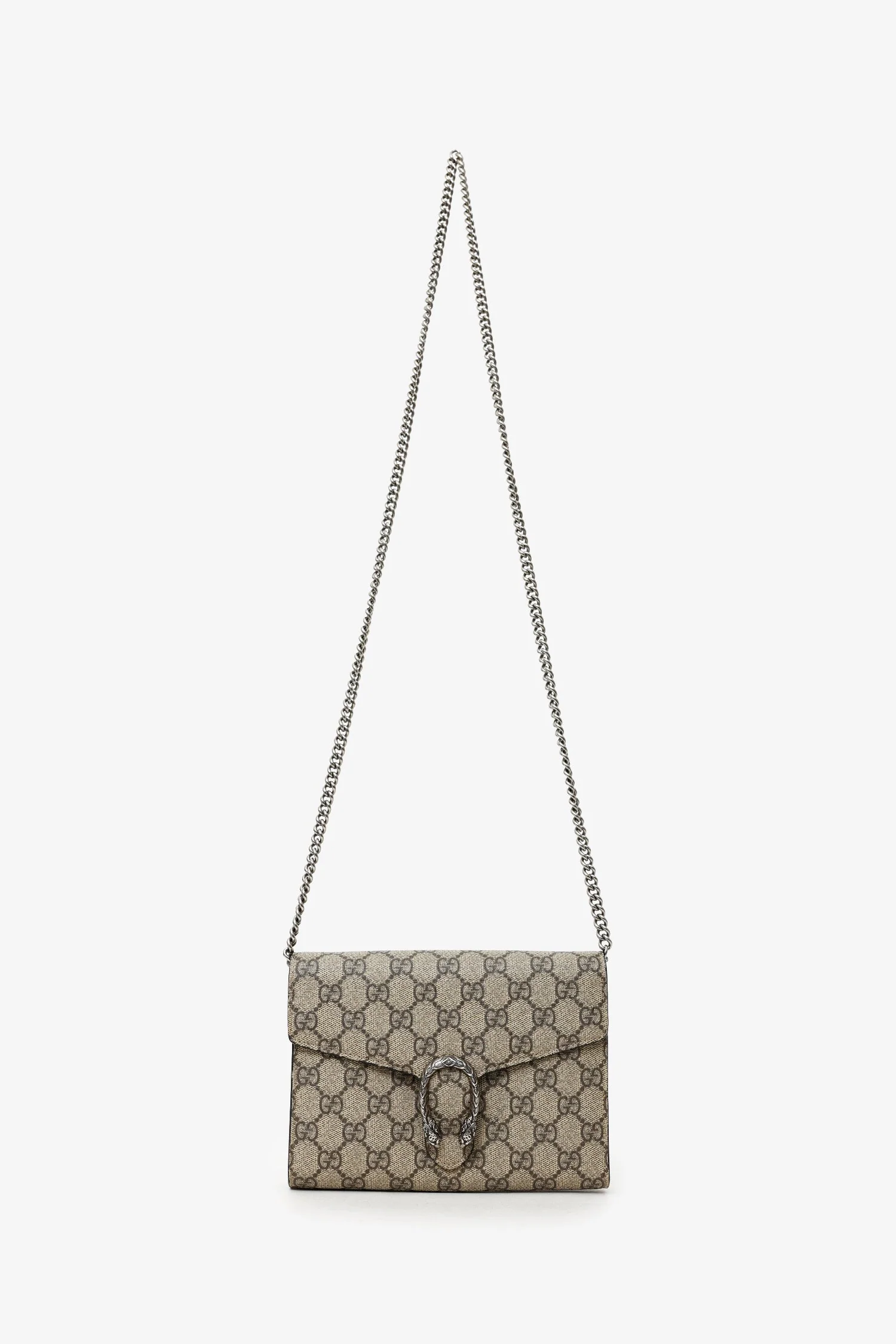 Gucci Brown GG Monogram Leather Dionysus Wallet On Chain - Image 6