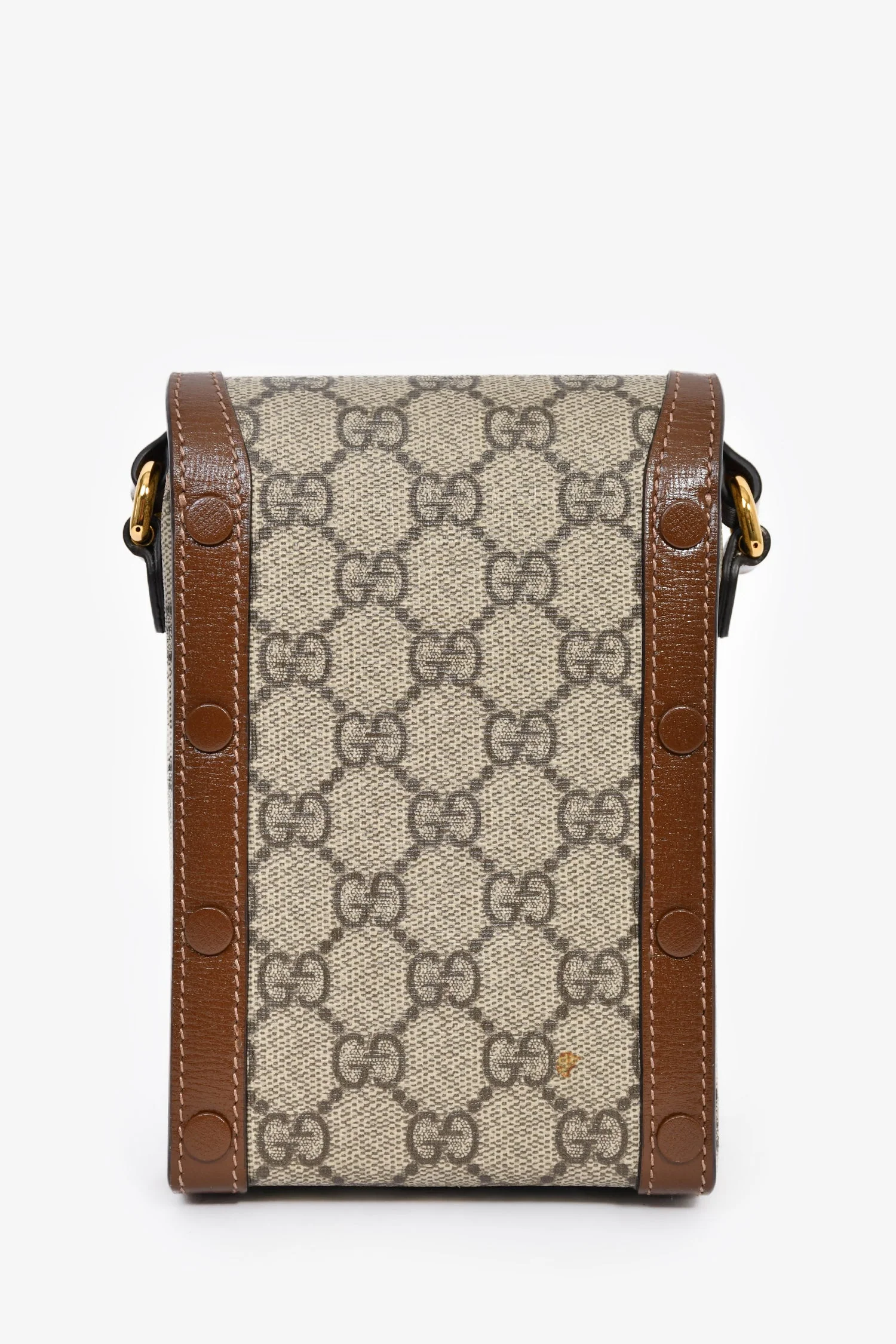 Gucci Brown GG Supreme Canvas Horsebit 1955 Mini Crossbody Bag - Image 2