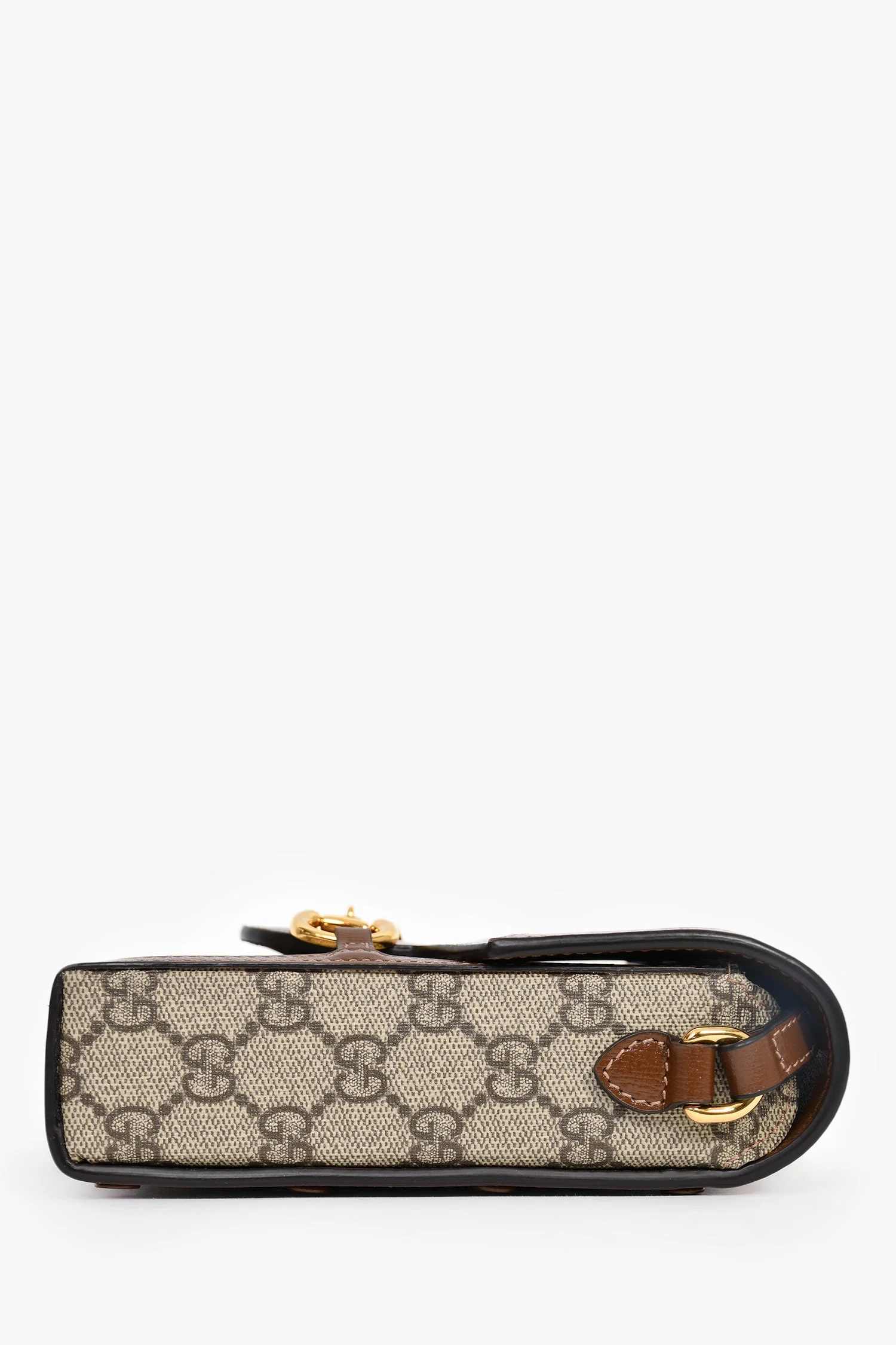 Gucci Brown GG Supreme Canvas Horsebit 1955 Mini Crossbody Bag - Image 3