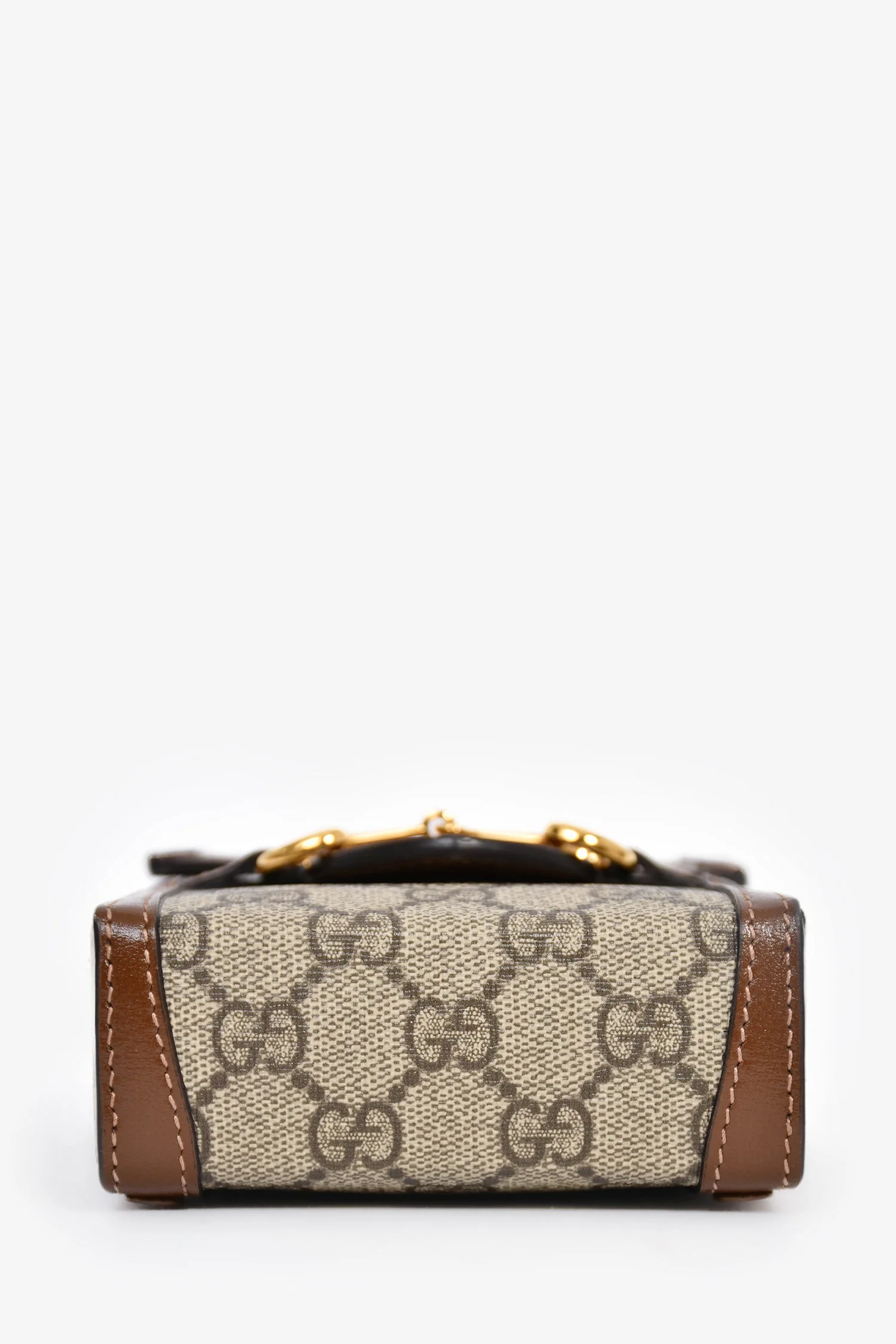Gucci Brown GG Supreme Canvas Horsebit 1955 Mini Crossbody Bag - Image 5