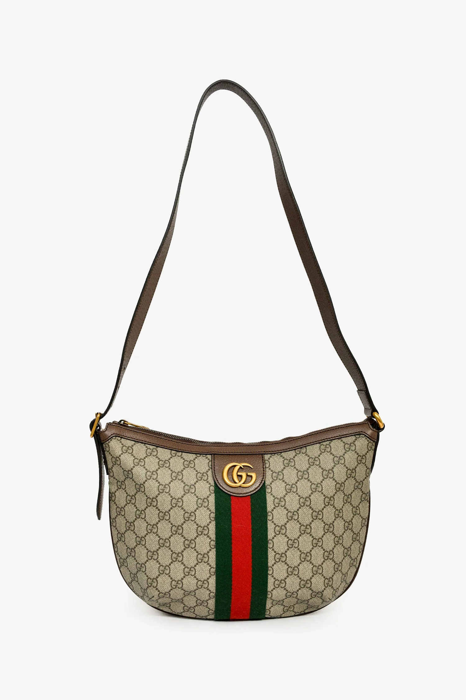 Gucci Brown GG Supreme Ophidia Hobo Crossbody Bag - Image 7