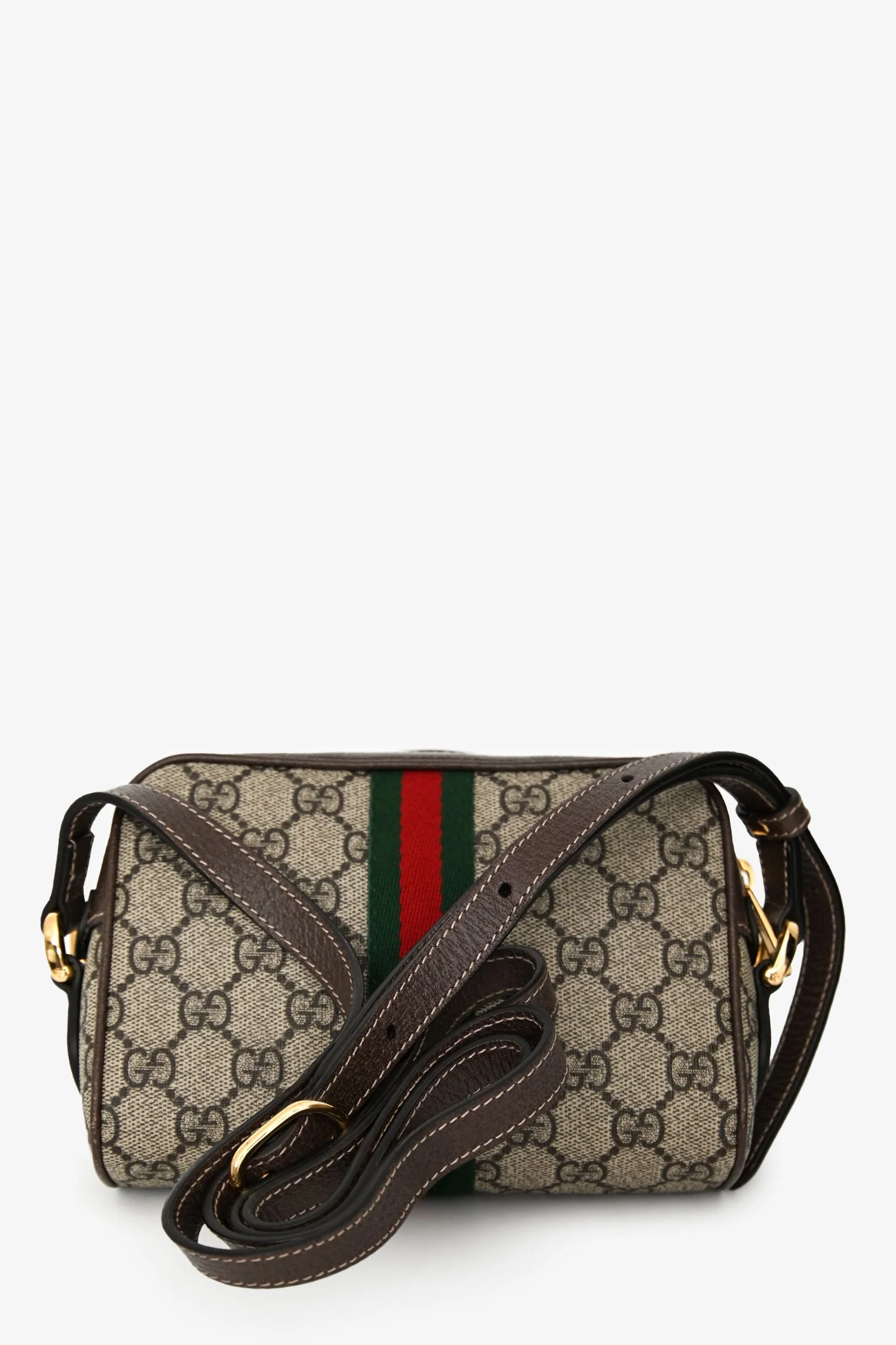 Gucci Brown GG Supreme Ophidia Mini Crossbody Bag - Image 2
