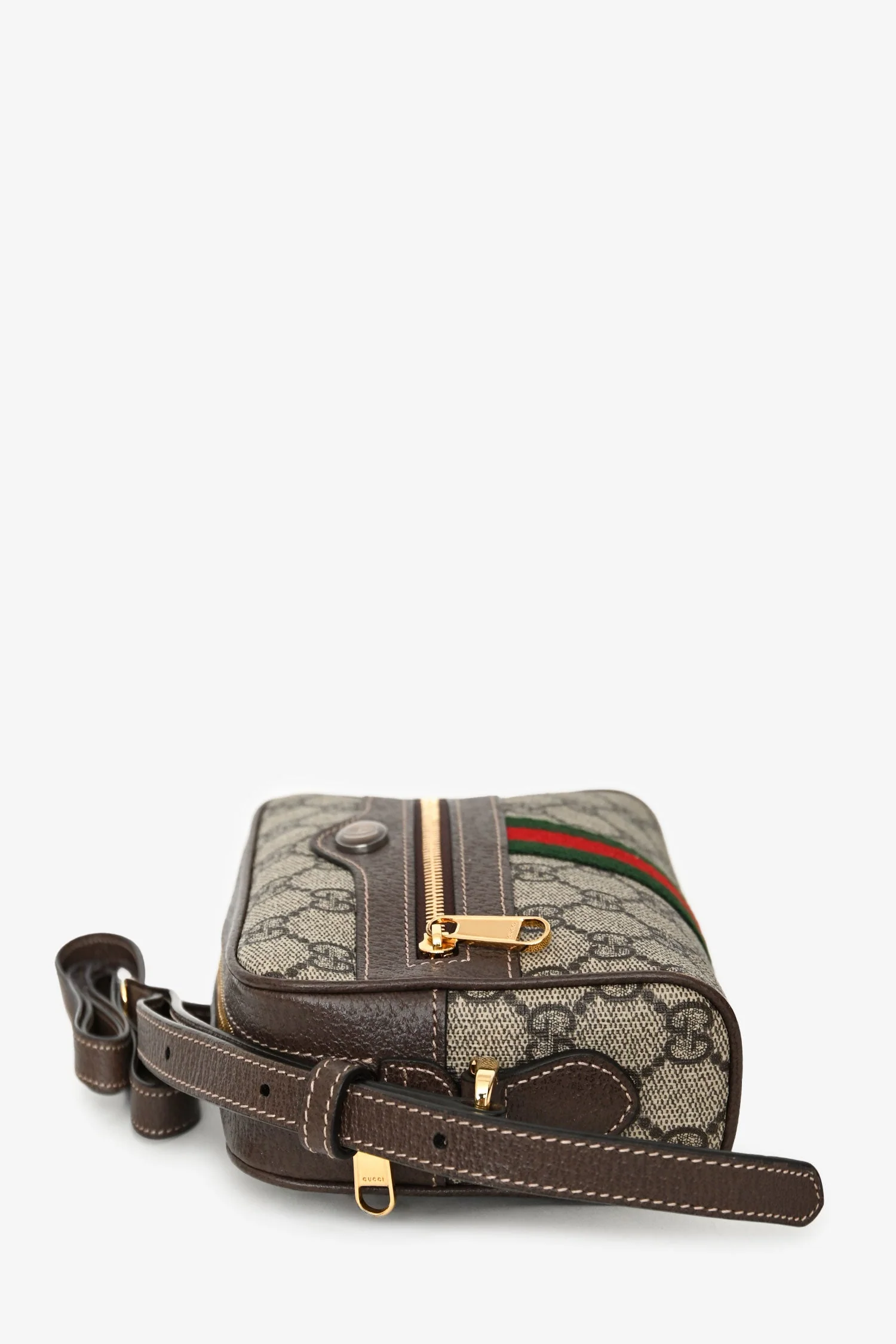 Gucci Brown GG Supreme Ophidia Mini Crossbody Bag - Image 3