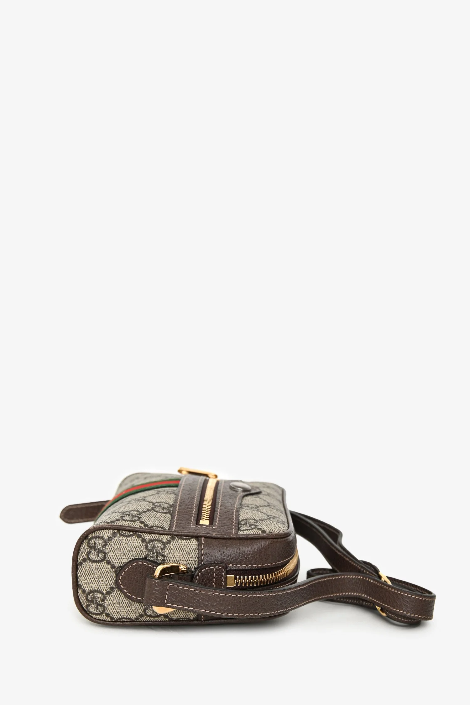 Gucci Brown GG Supreme Ophidia Mini Crossbody Bag - Image 4
