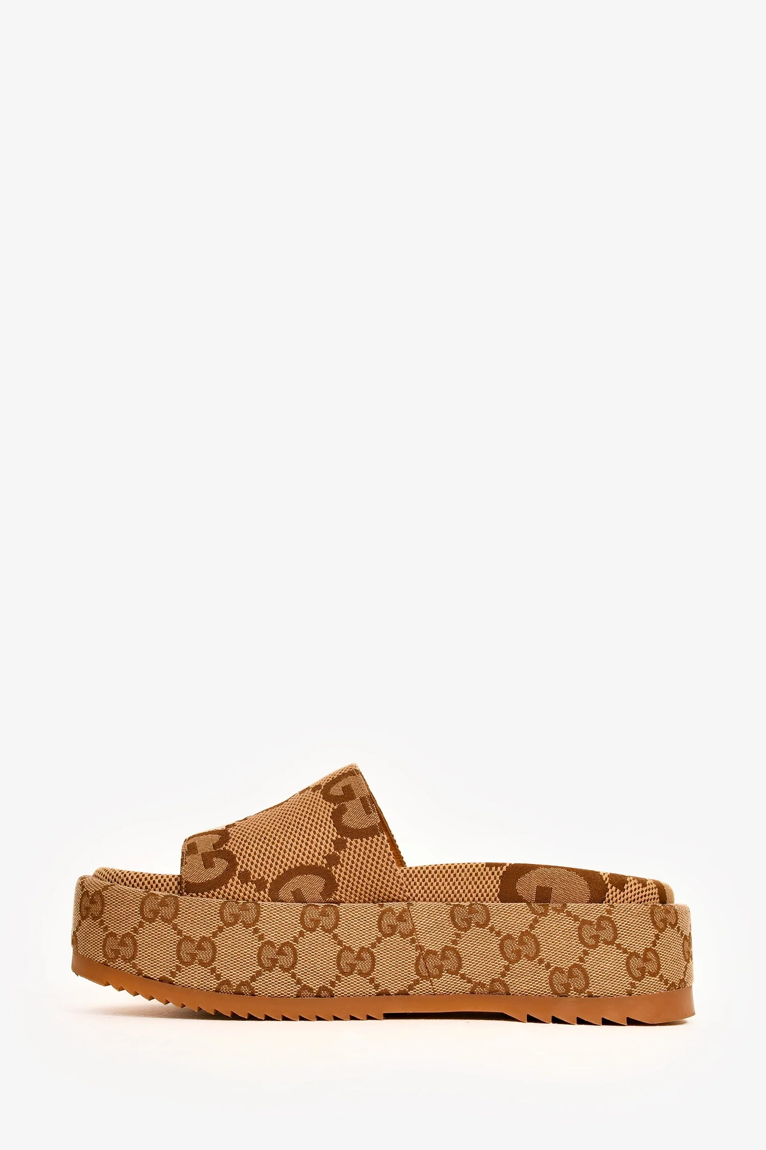 Gucci Brown Giant GG Monogram Canvas Platform Sandals Size 35 - Image 4