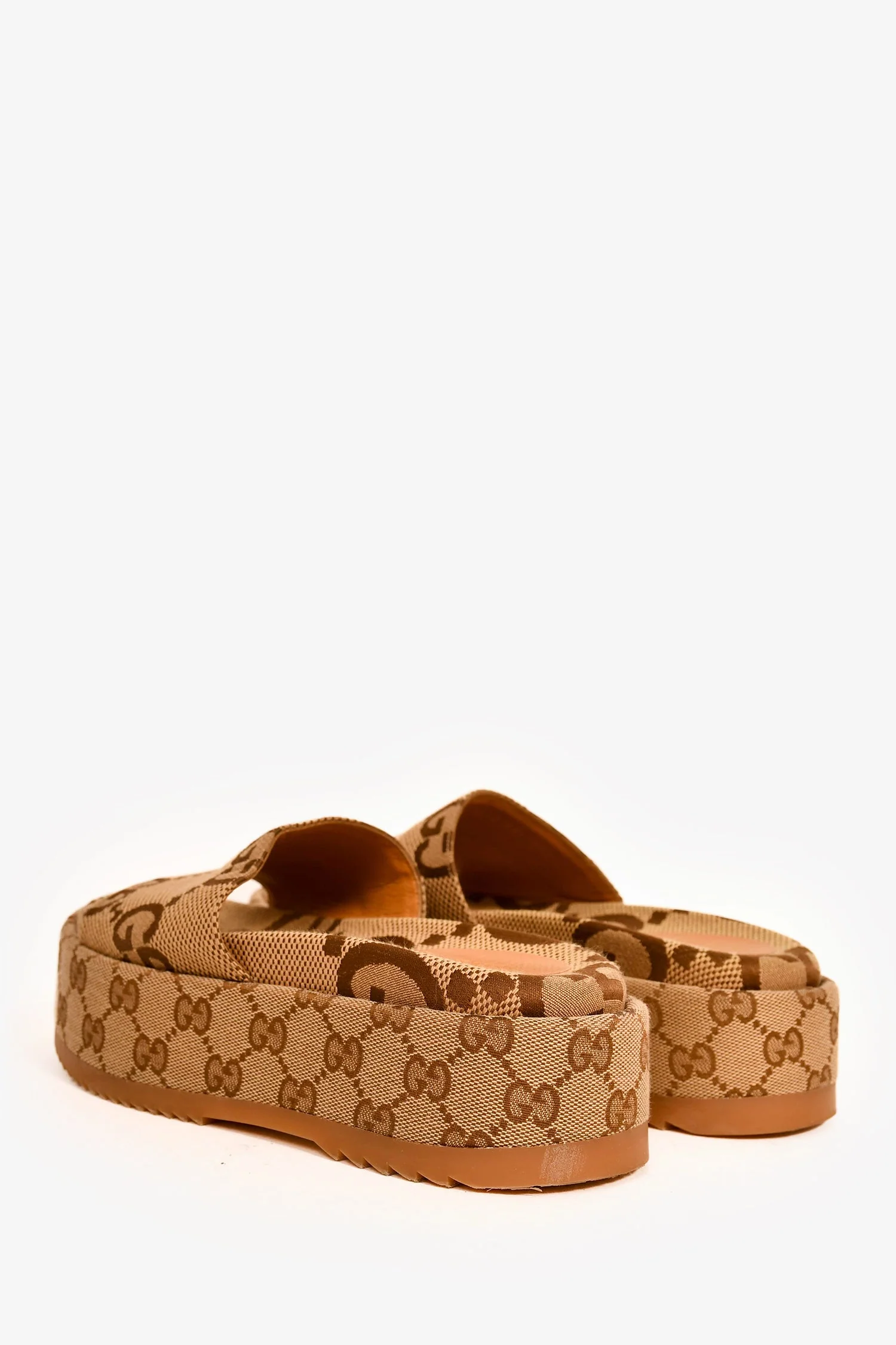 Gucci Brown Giant GG Monogram Canvas Platform Sandals Size 35 - Image 5