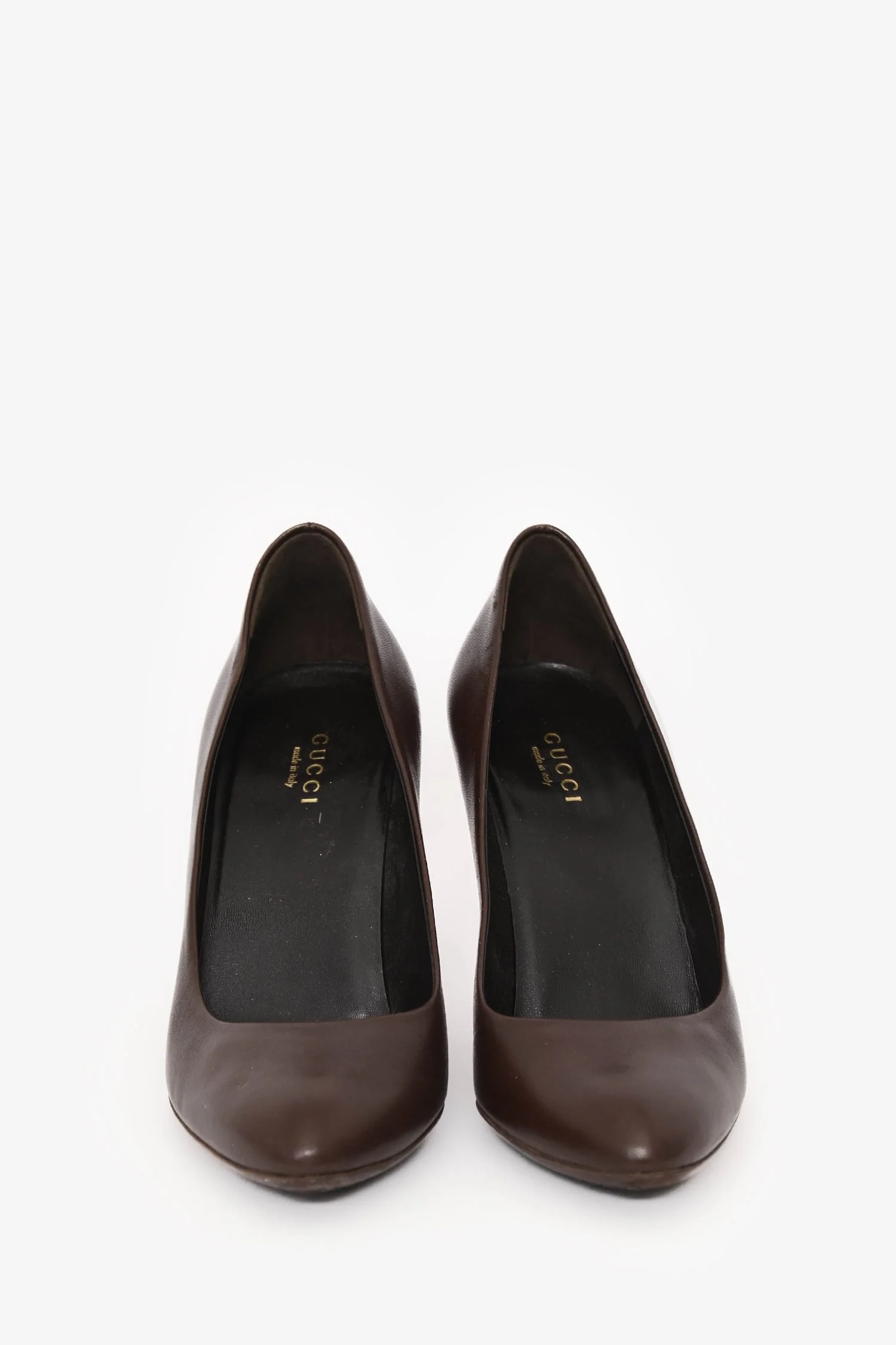 Gucci Brown Leather Almond Toe Pumps Size 36.5 - Image 3