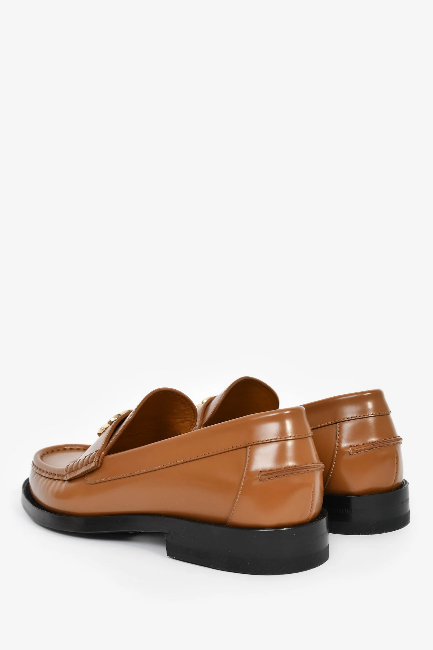Gucci Brown Leather Double G Loafers Size 39 - Image 5
